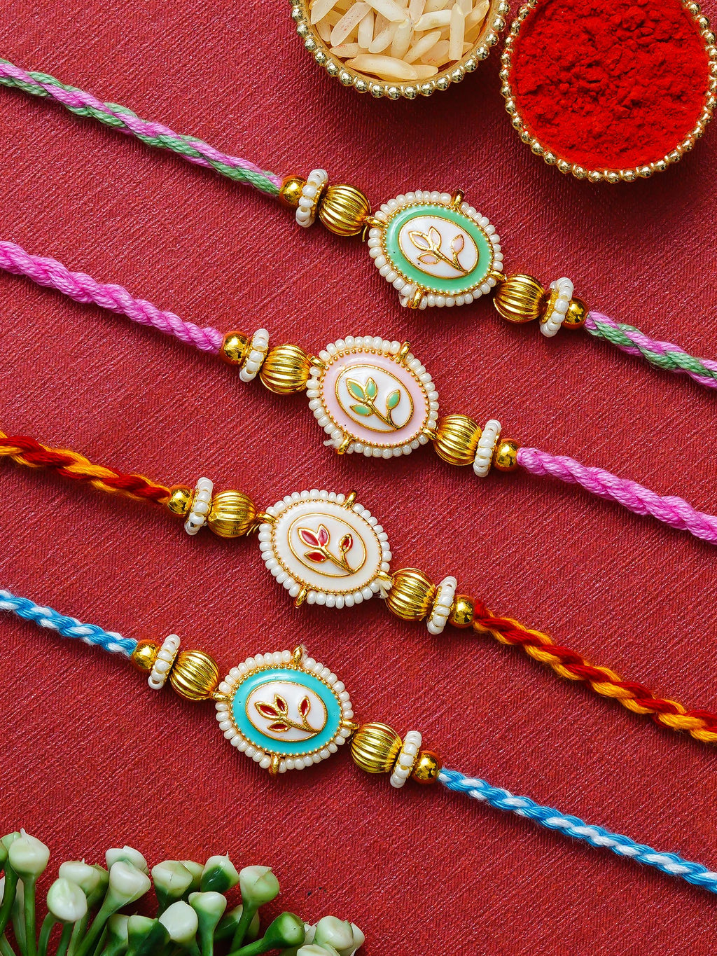 Traditional Rakhi Set with Free Chawal & Kumkum