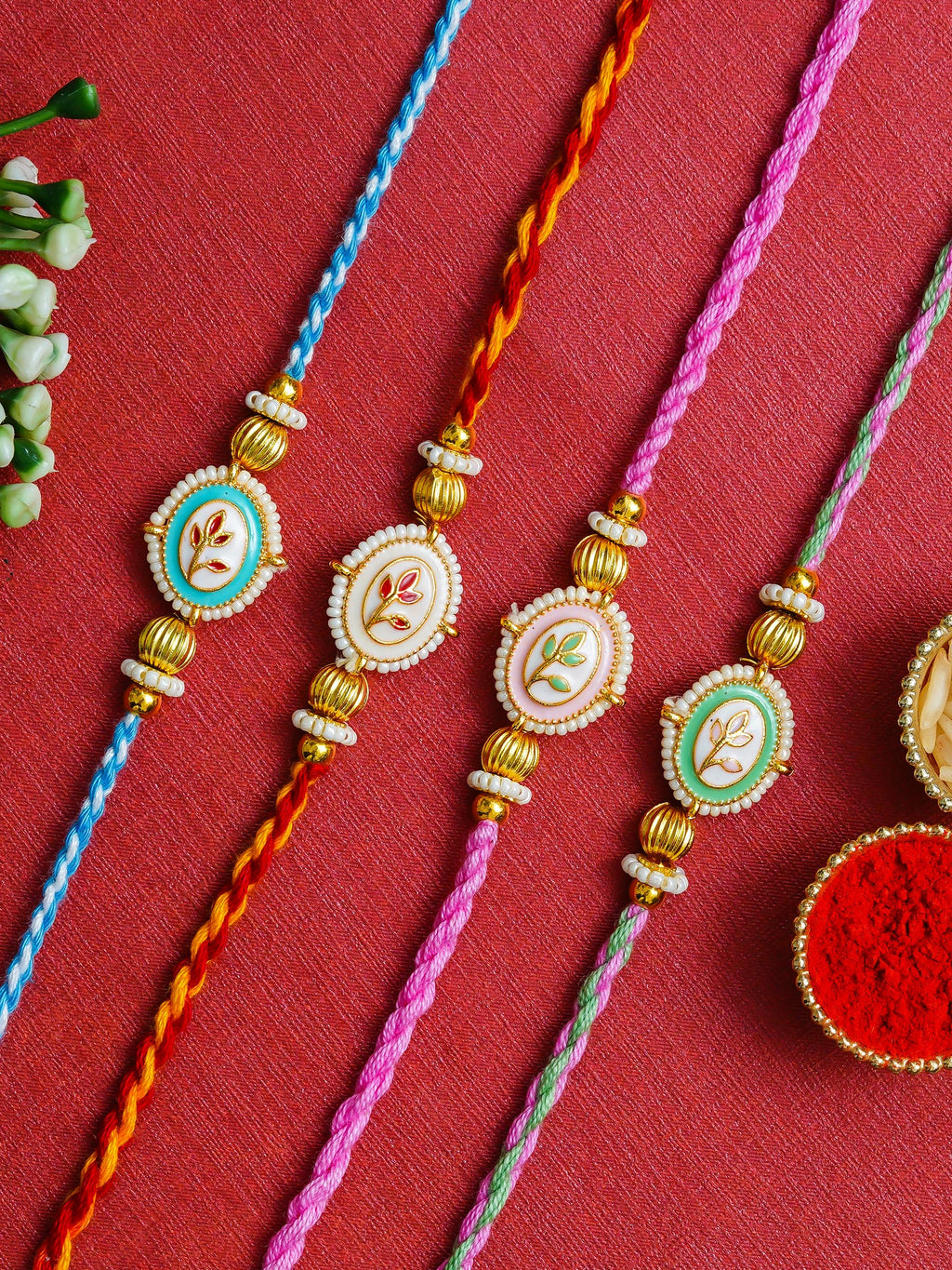 Traditional Rakhi Set with Free Chawal & Kumkum