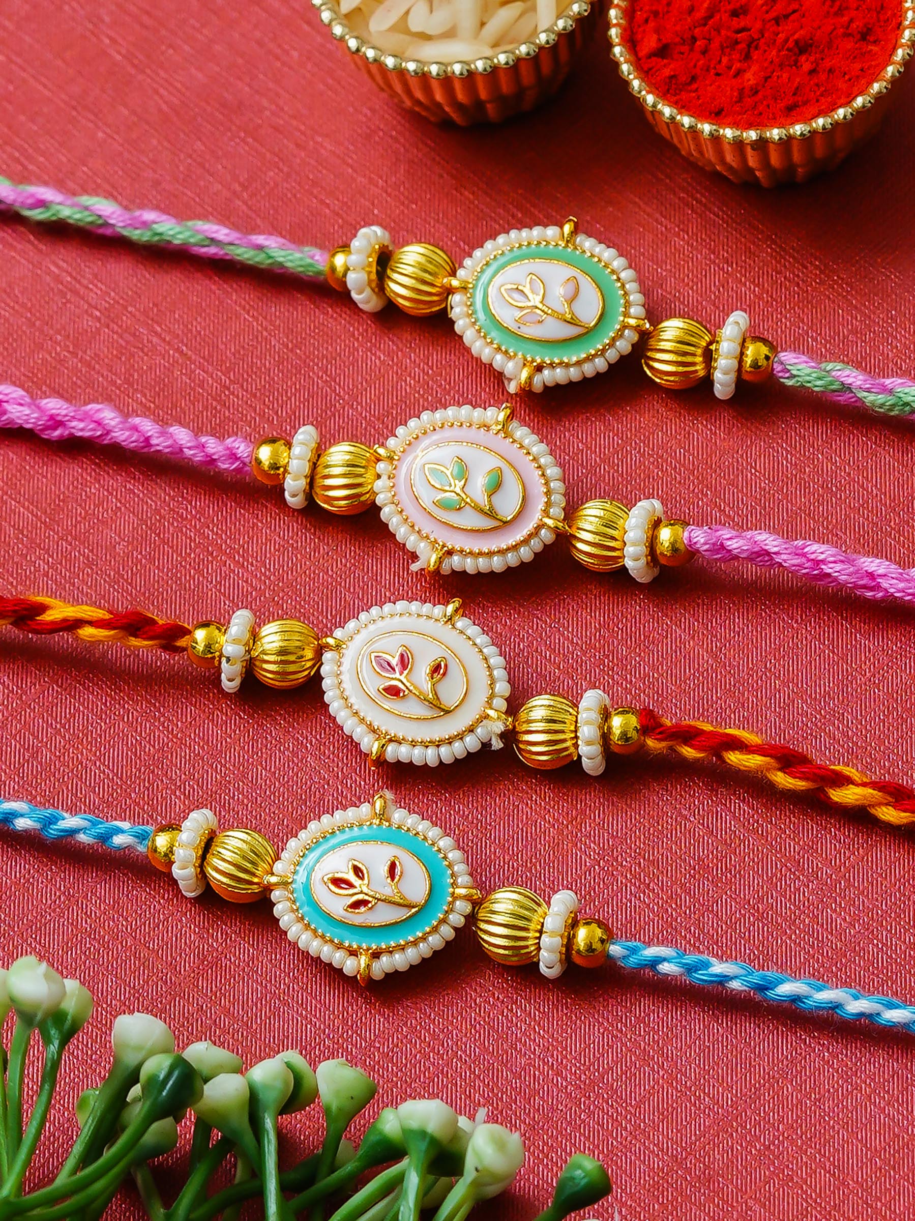 Traditional Rakhi Set with Free Chawal & Kumkum