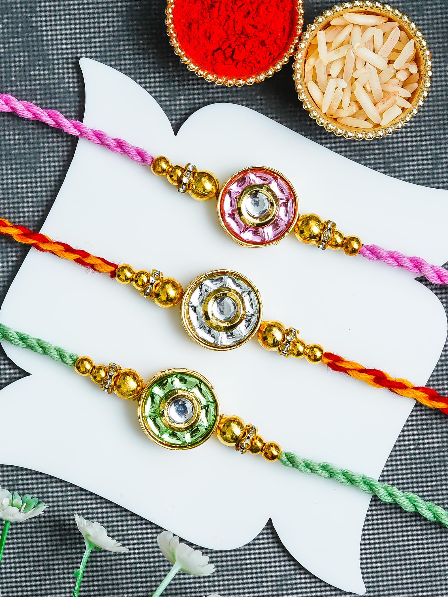 Traditional Rakhi Set with Free Chawal & Kumkum