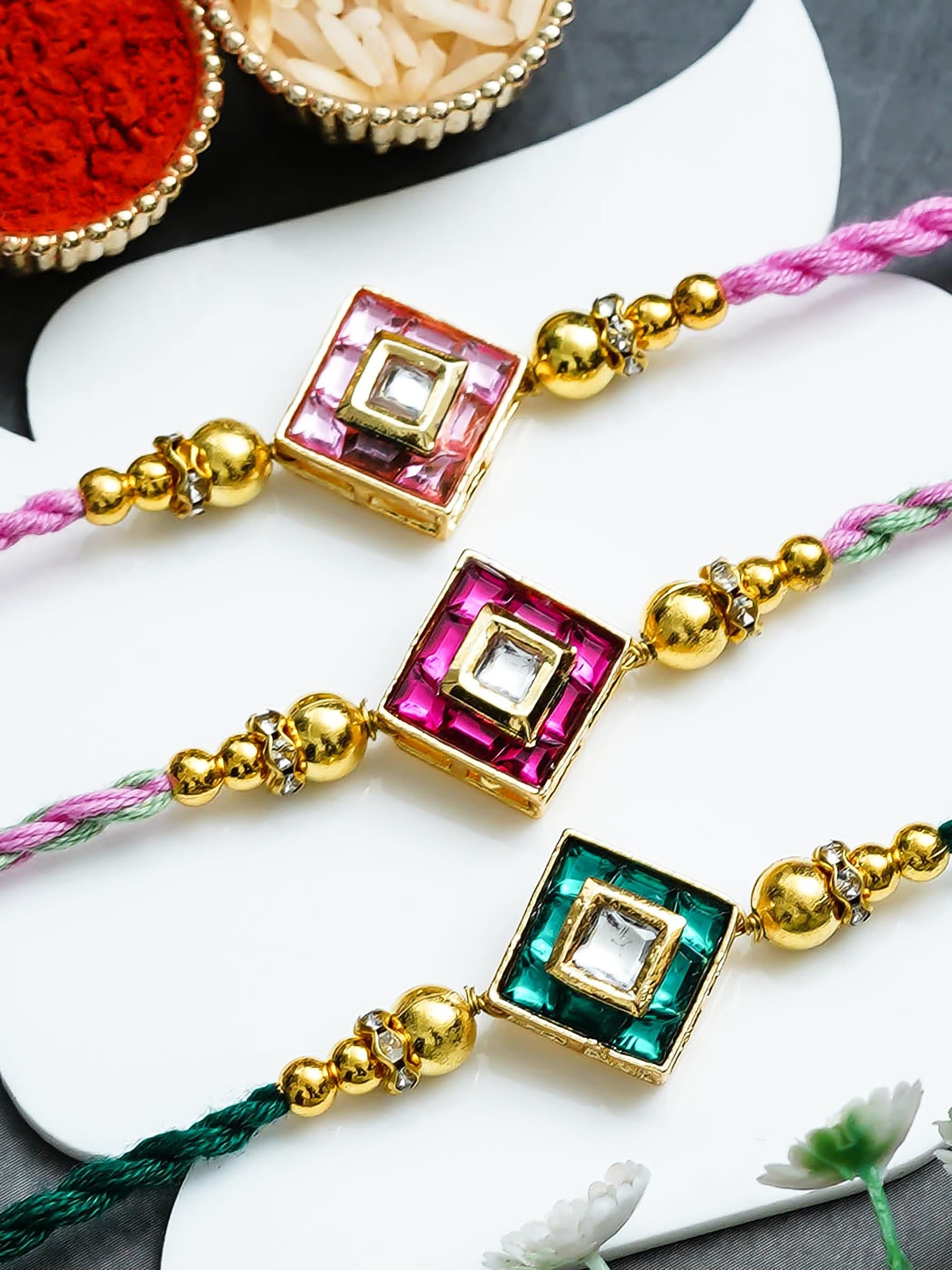 Traditional Rakhi Set with Free Chawal & Kumkum