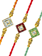 Traditional Rakhi Set with Free Chawal & Kumkum