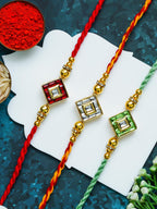 Traditional Rakhi Set with Free Chawal & Kumkum