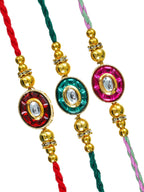 Traditional Rakhi Set with Free Chawal & Kumkum