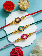 Traditional Rakhi Set with Free Chawal & Kumkum