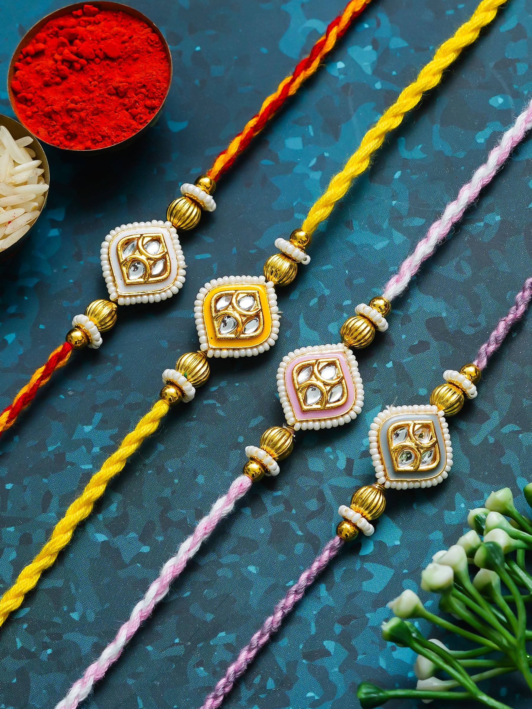 Traditional Rakhi Set with Free Chawal & Kumkum
