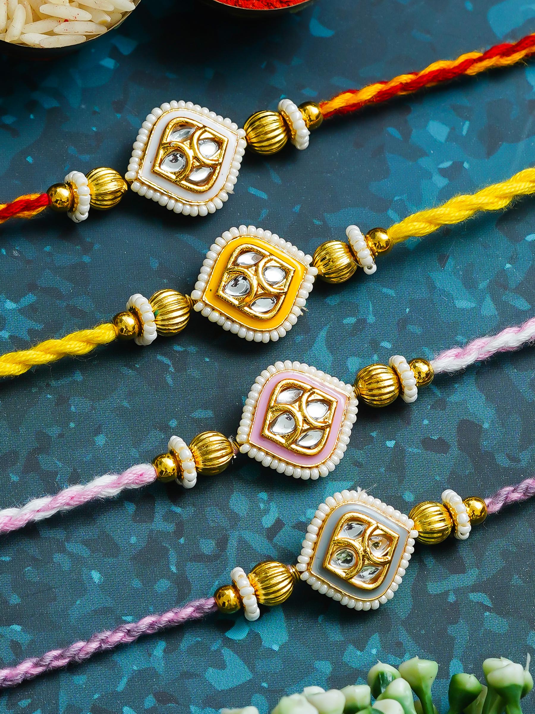 Traditional Rakhi Set with Free Chawal & Kumkum