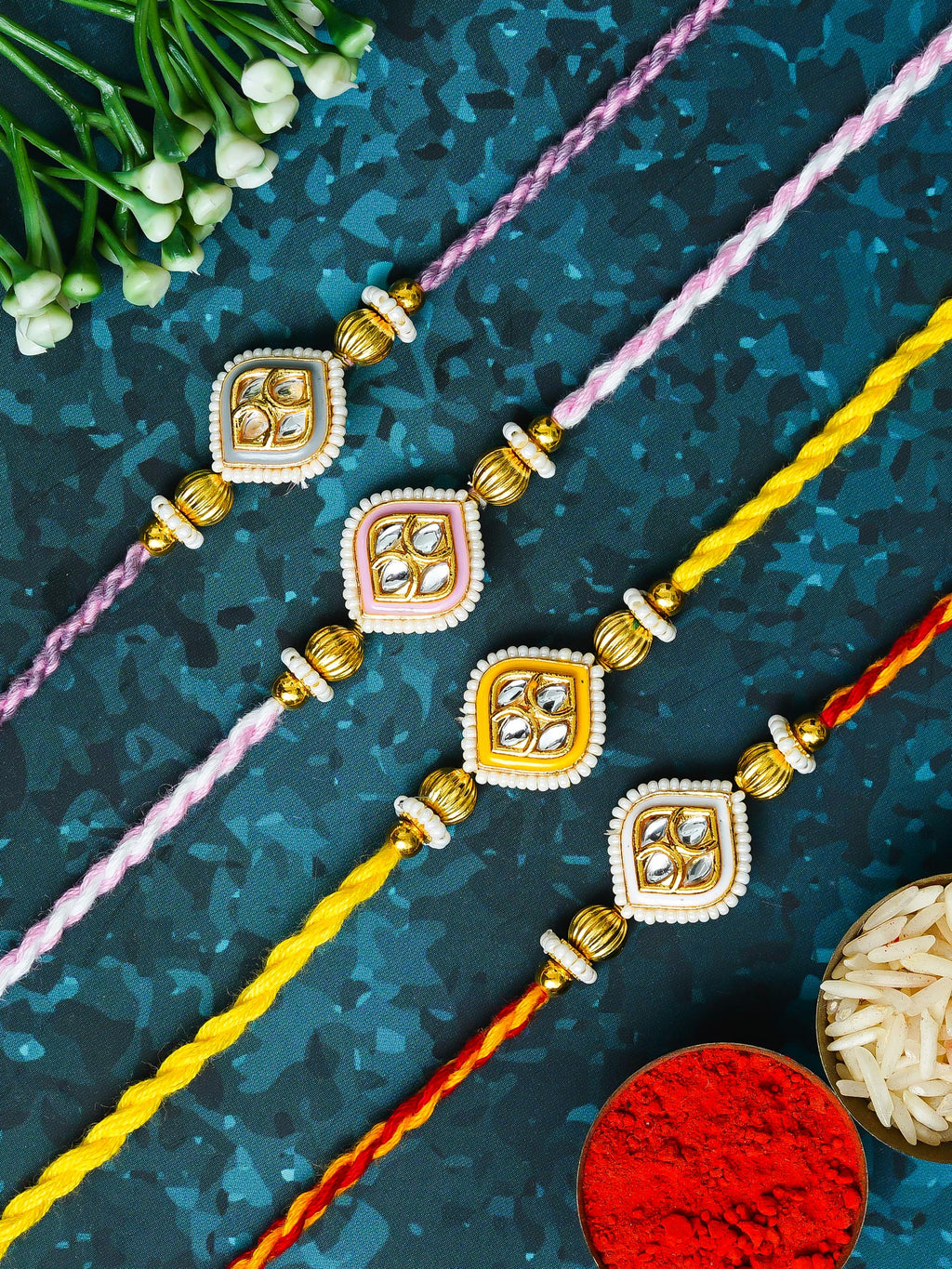 Traditional Rakhi Set with Free Chawal & Kumkum