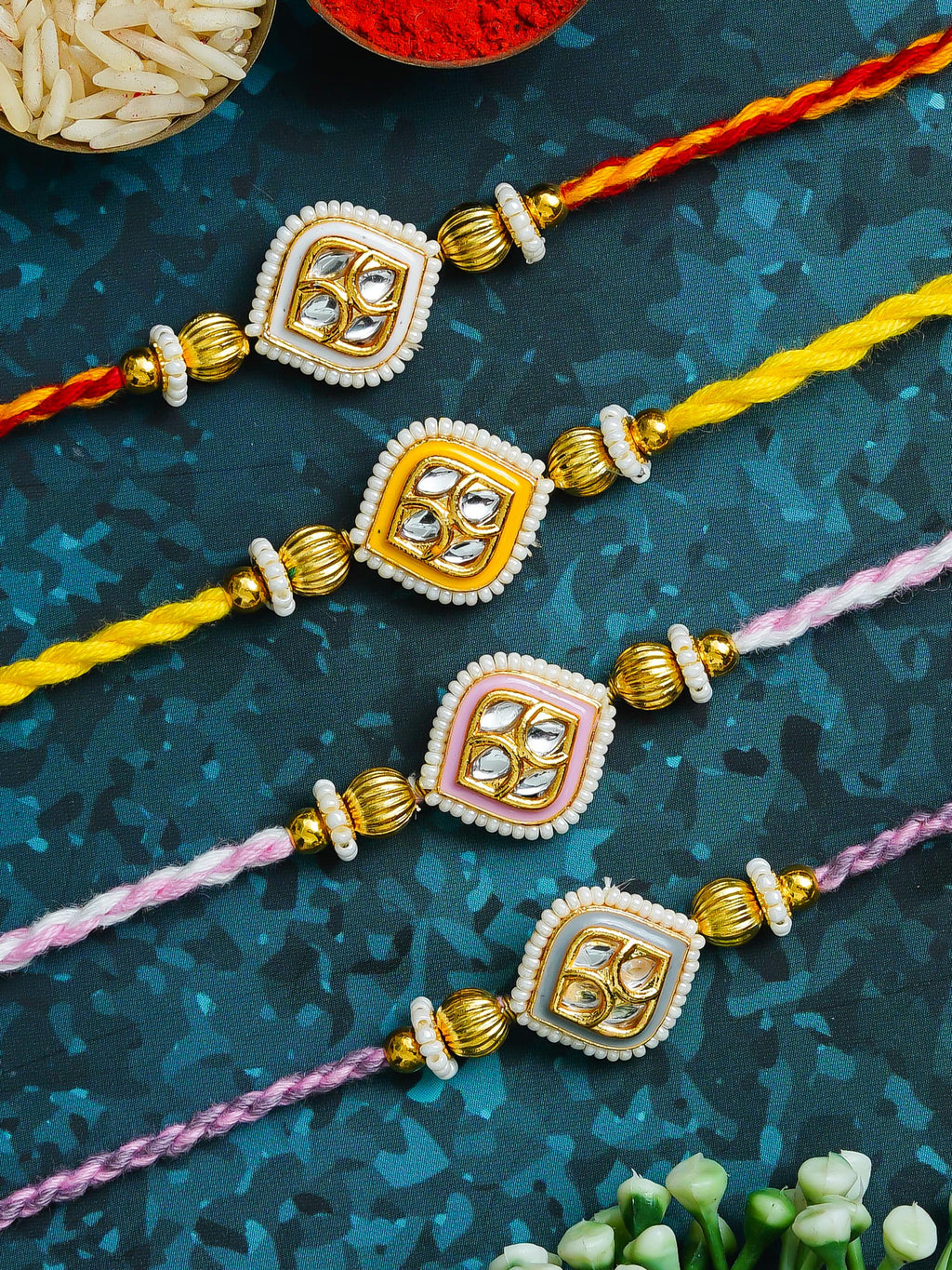 Traditional Rakhi Set with Free Chawal & Kumkum