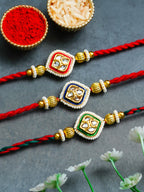 Traditional Rakhi Set with Free Chawal & Kumkum