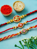 Traditional Rakhi Set with Free Chawal & Kumkum