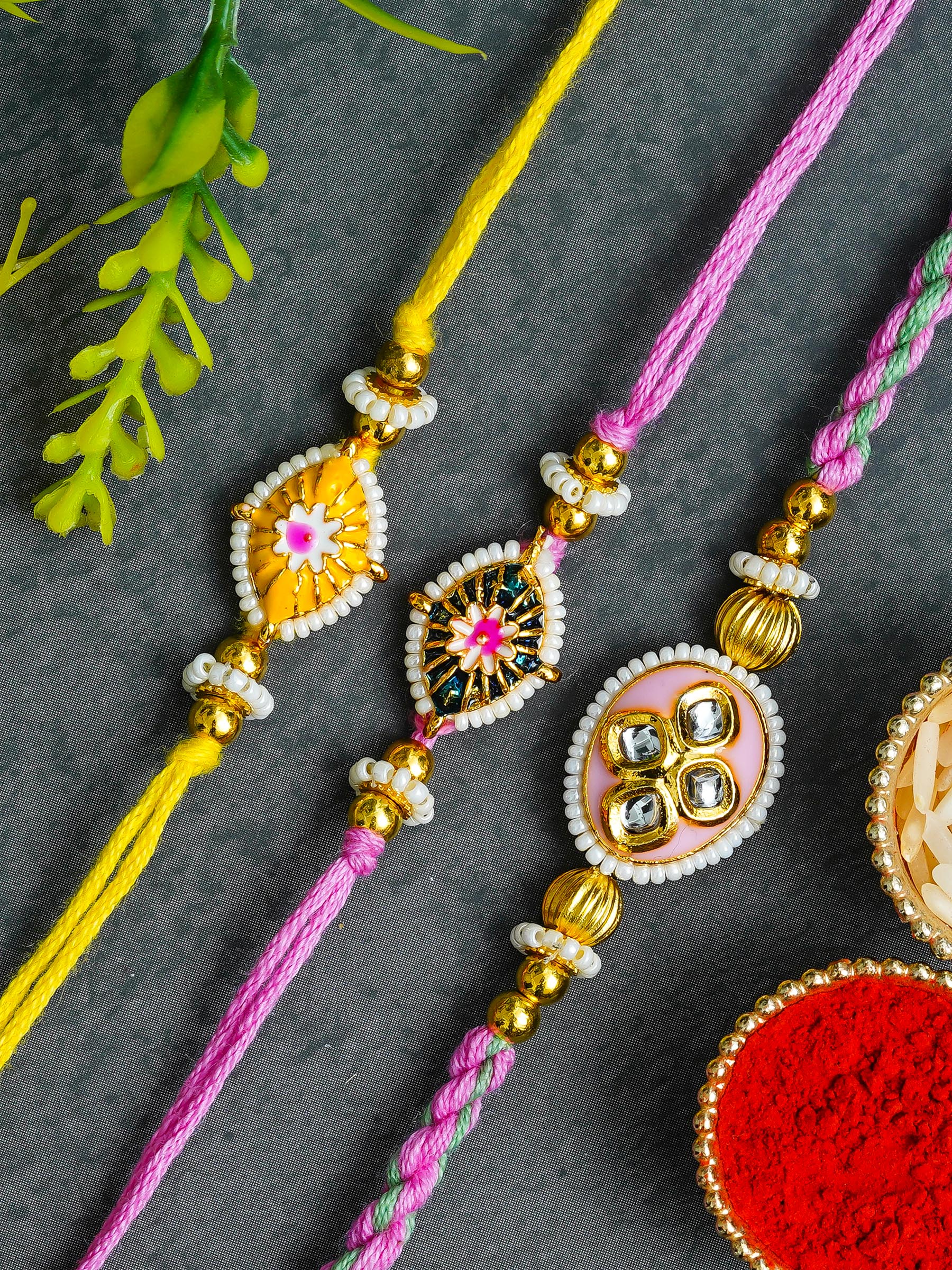 Traditional Rakhi Set with Free Chawal & Kumkum