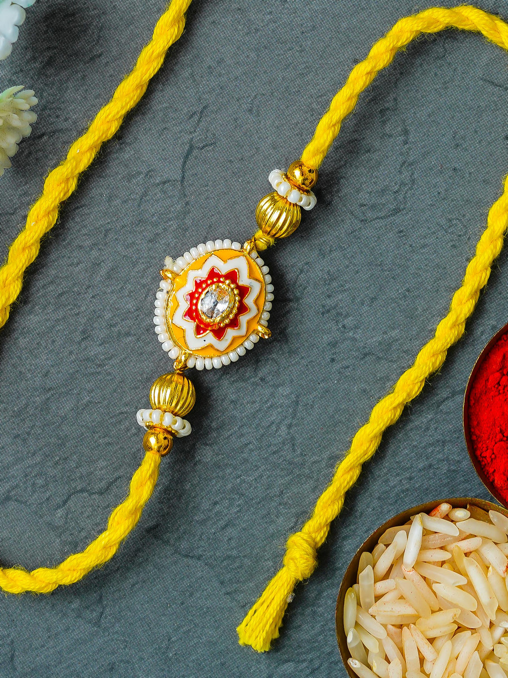 Traditional Rakhi Set with Free Chawal & Kumkum