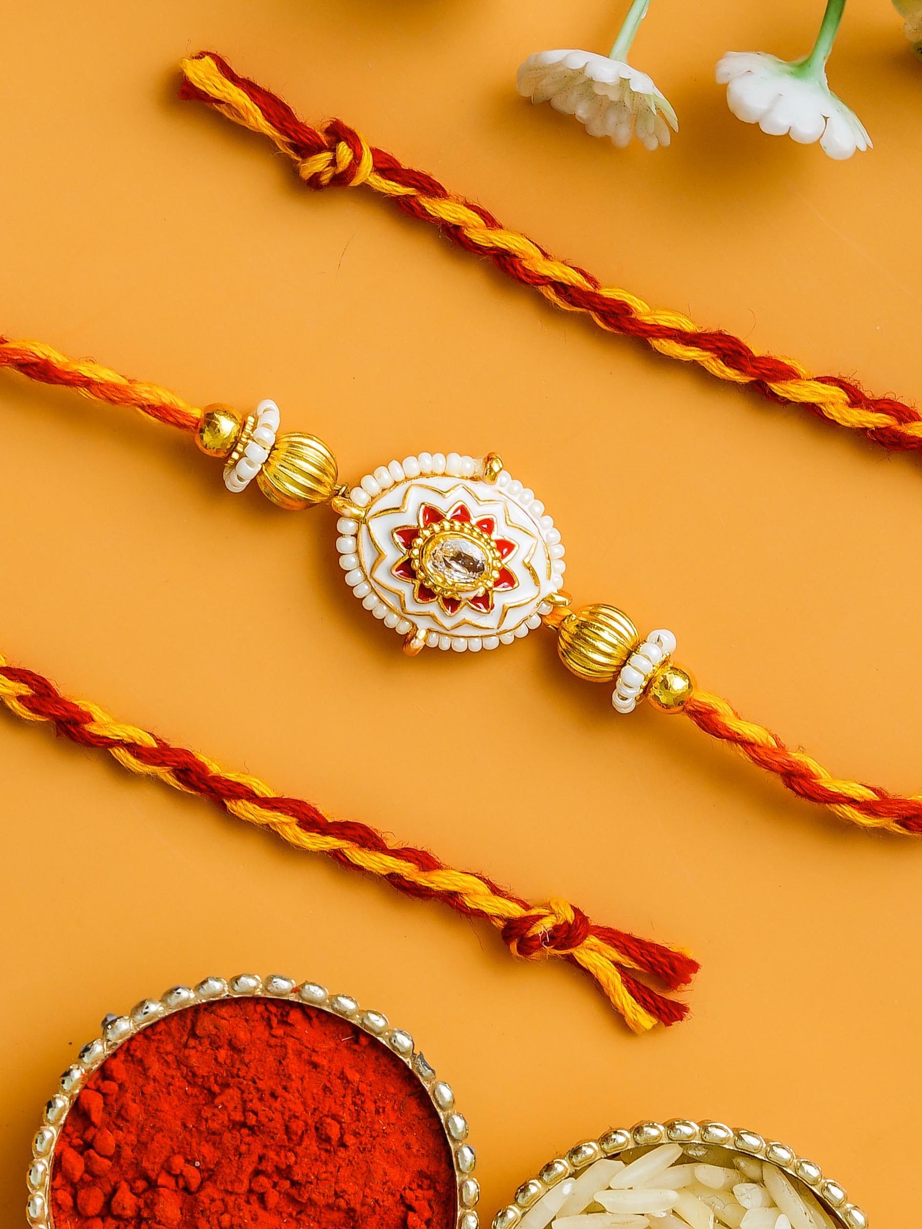 Traditional Rakhi Set with Free Chawal & Kumkum