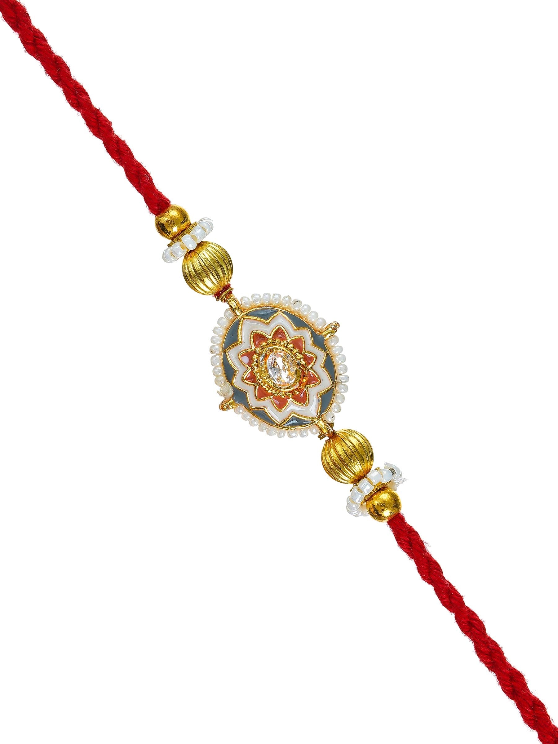 Traditional Rakhi Set with Free Chawal & Kumkum