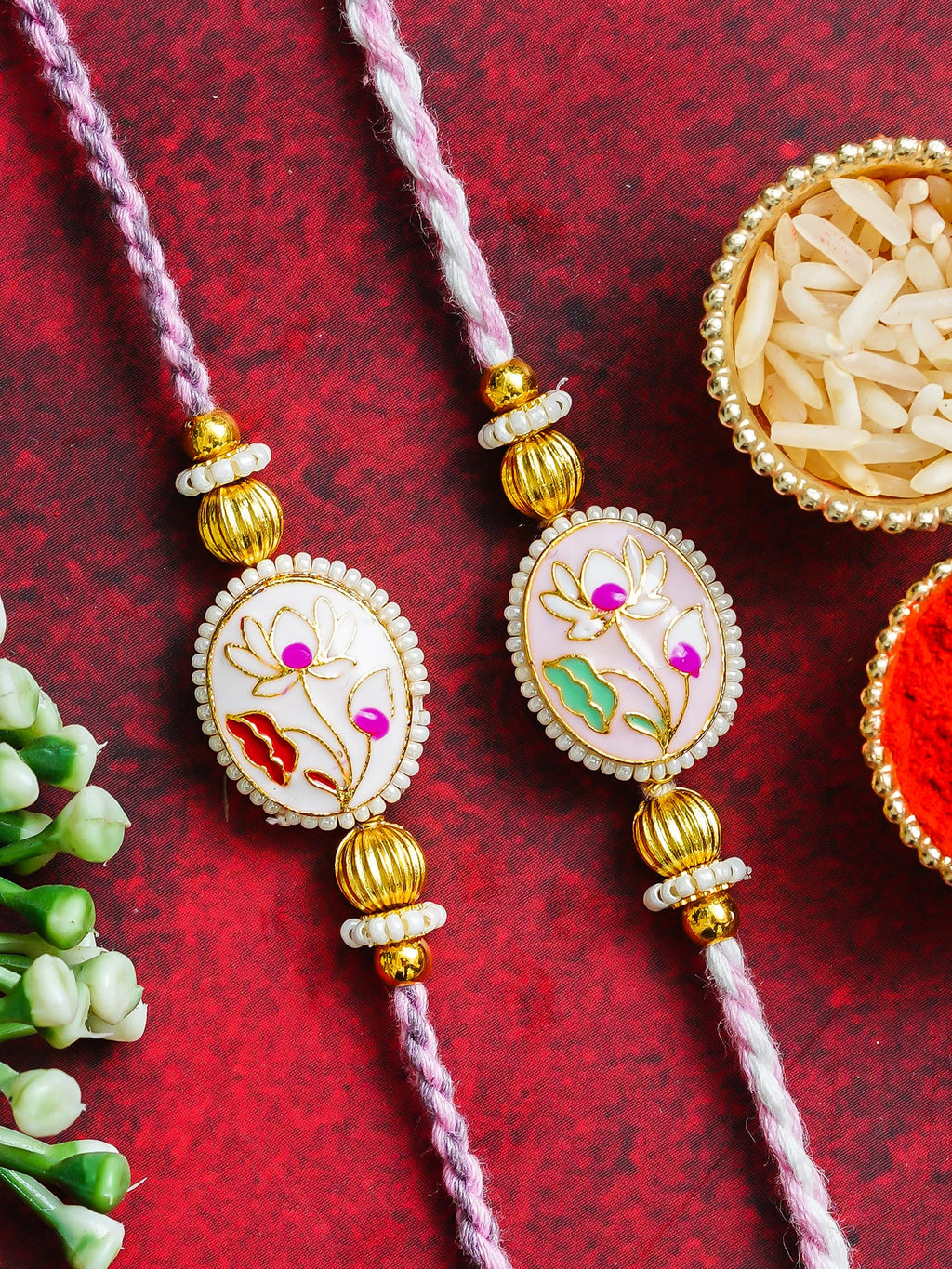 Traditional Rakhi Set with Free Chawal & Kumkum