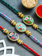 Traditional Rakhi Set with Free Chawal & Kumkum