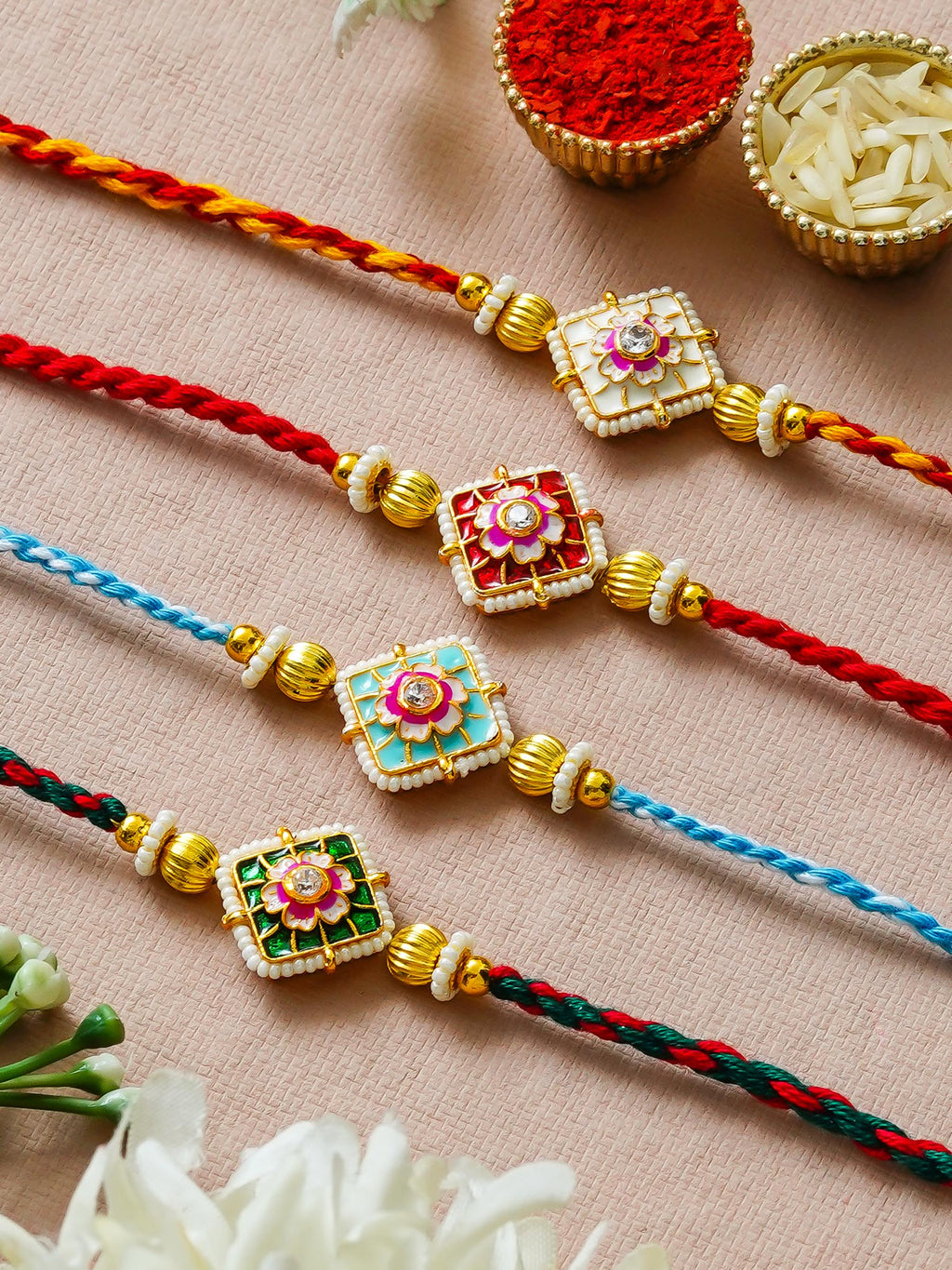 Traditional Rakhi Set with Free Chawal & Kumkum