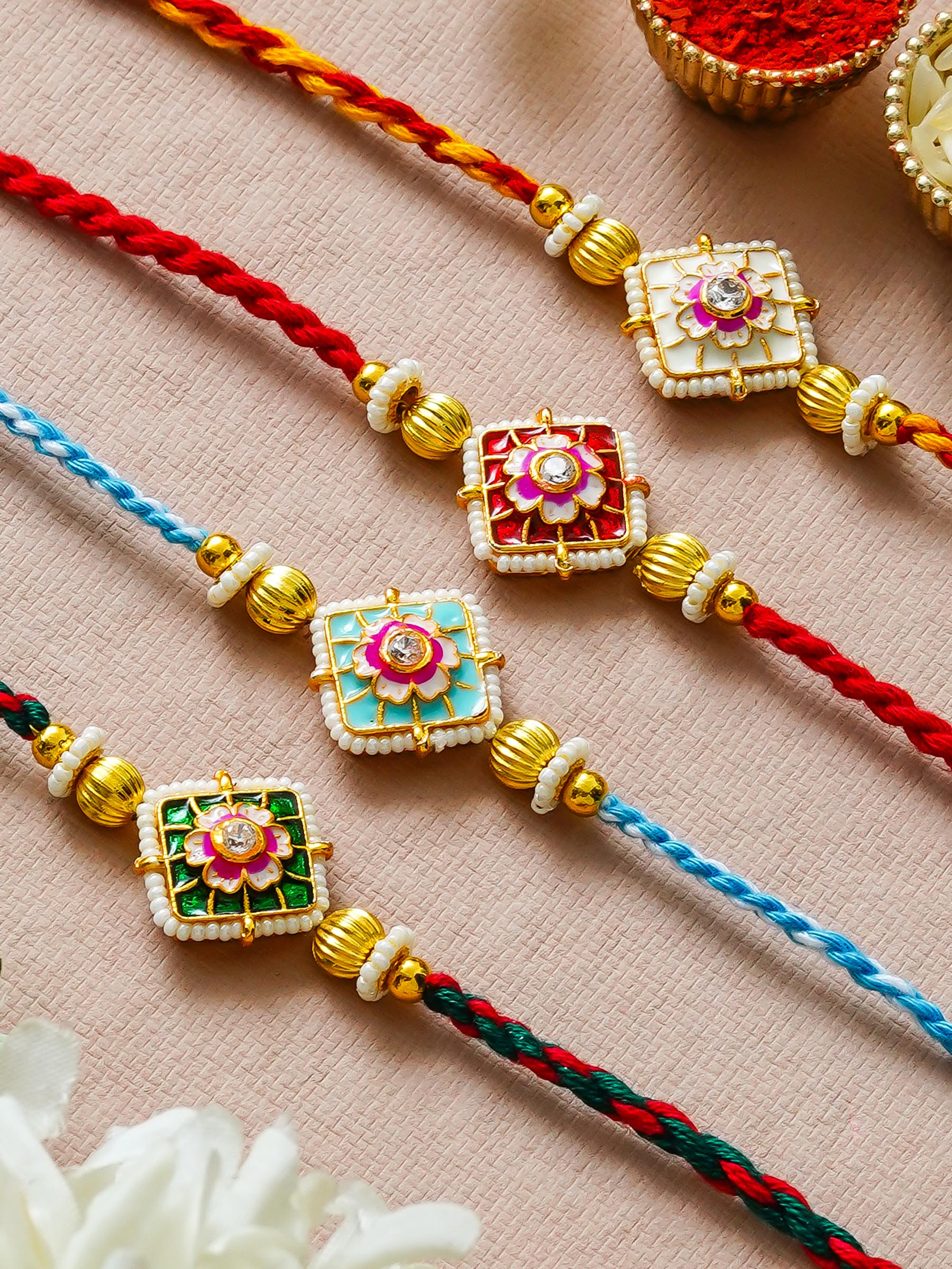 Traditional Rakhi Set with Free Chawal & Kumkum