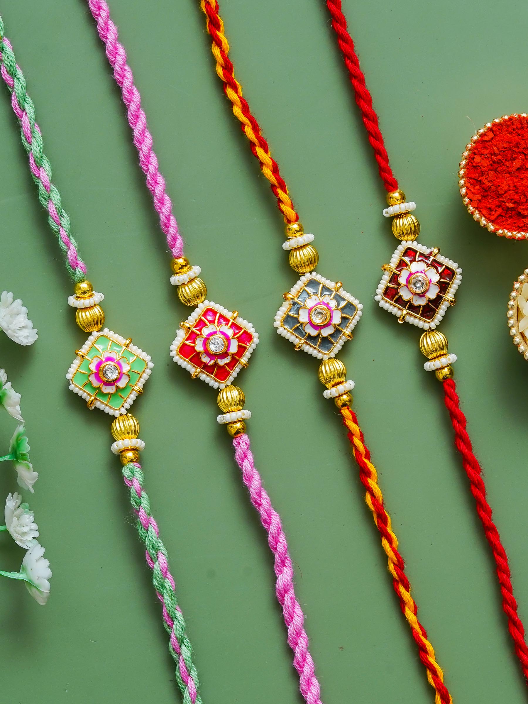 Traditional Rakhi Set with Free Chawal & Kumkum