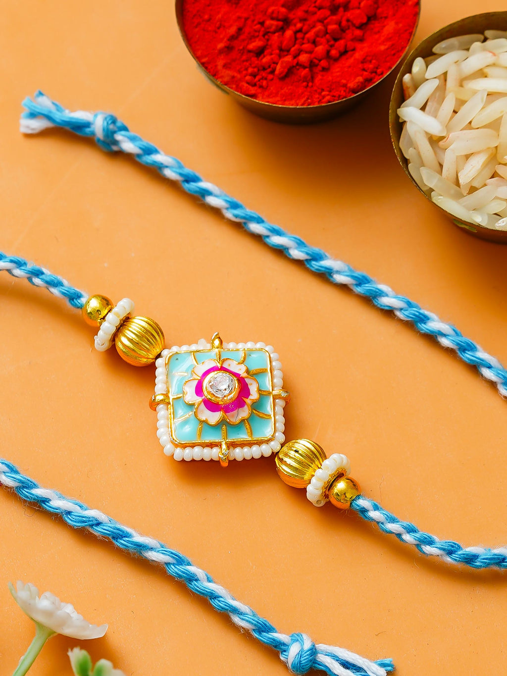 Traditional Rakhi Set with Free Chawal & Kumkum
