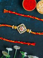 Traditional Rakhi Set with Free Chawal & Kumkum