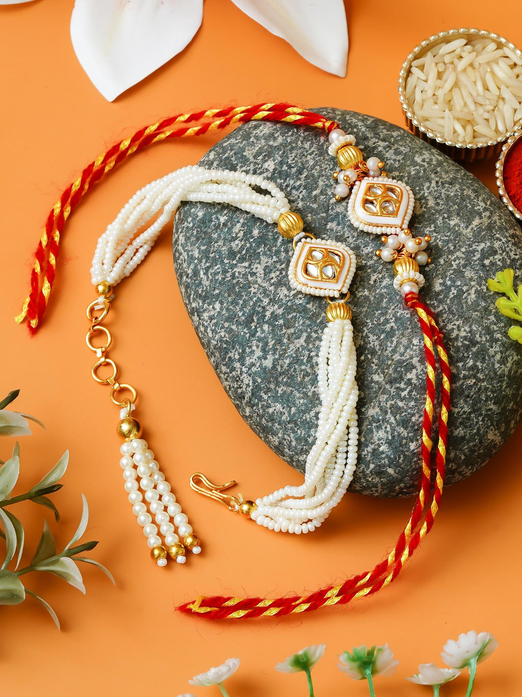 Traditional Rakhi Set with Free Chawal & Kumkum