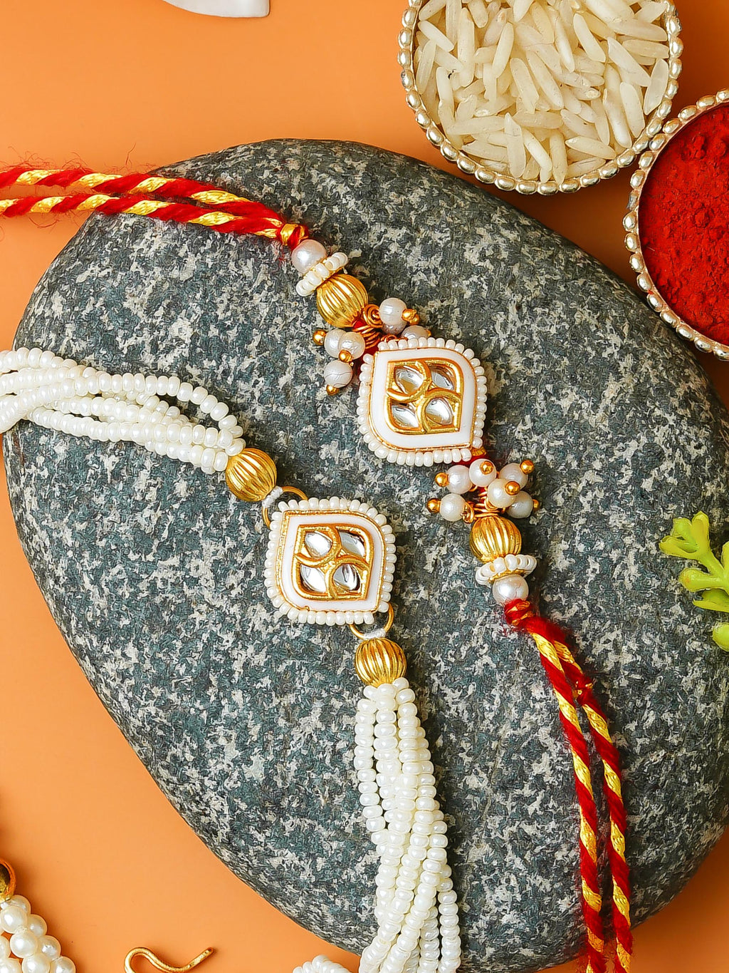 Traditional Rakhi Set with Free Chawal & Kumkum