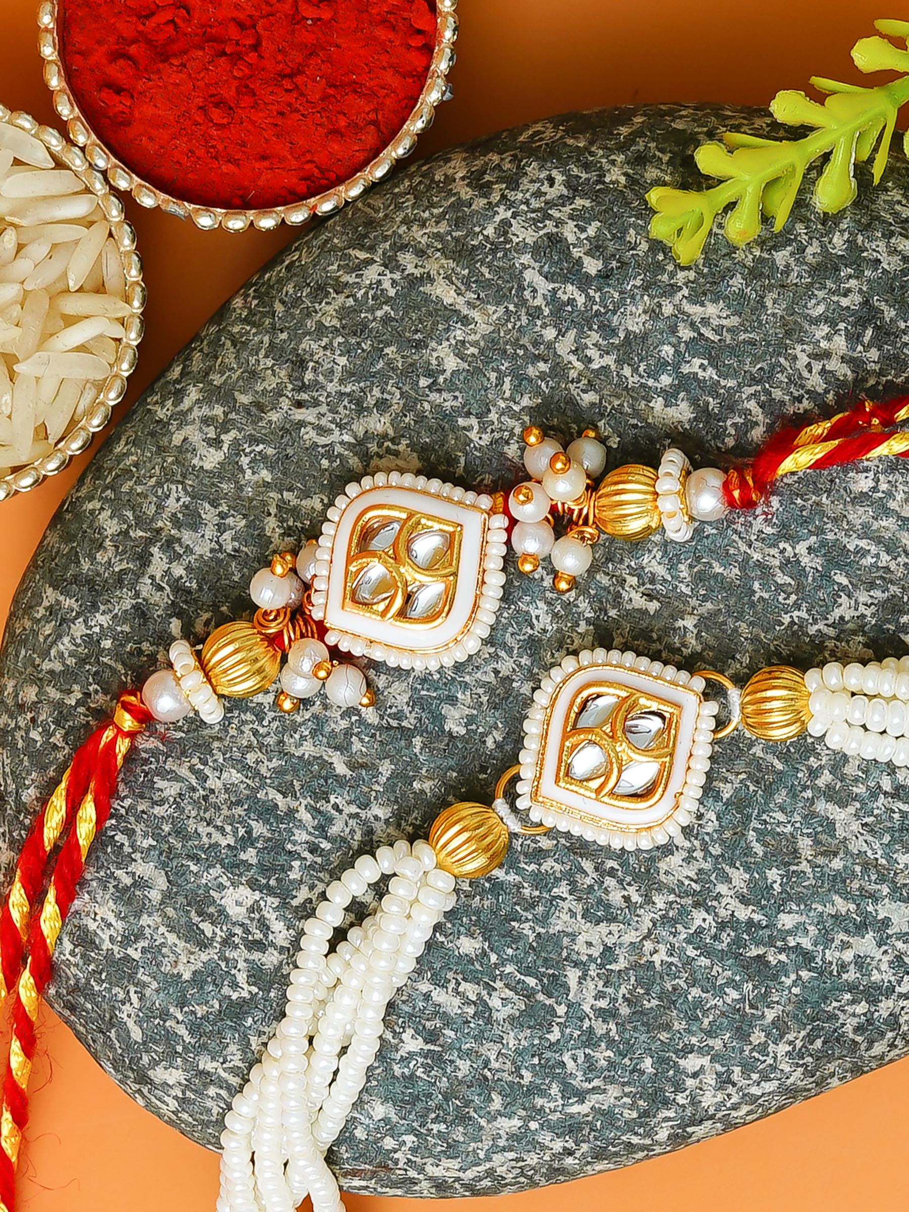 Traditional Rakhi Set with Free Chawal & Kumkum