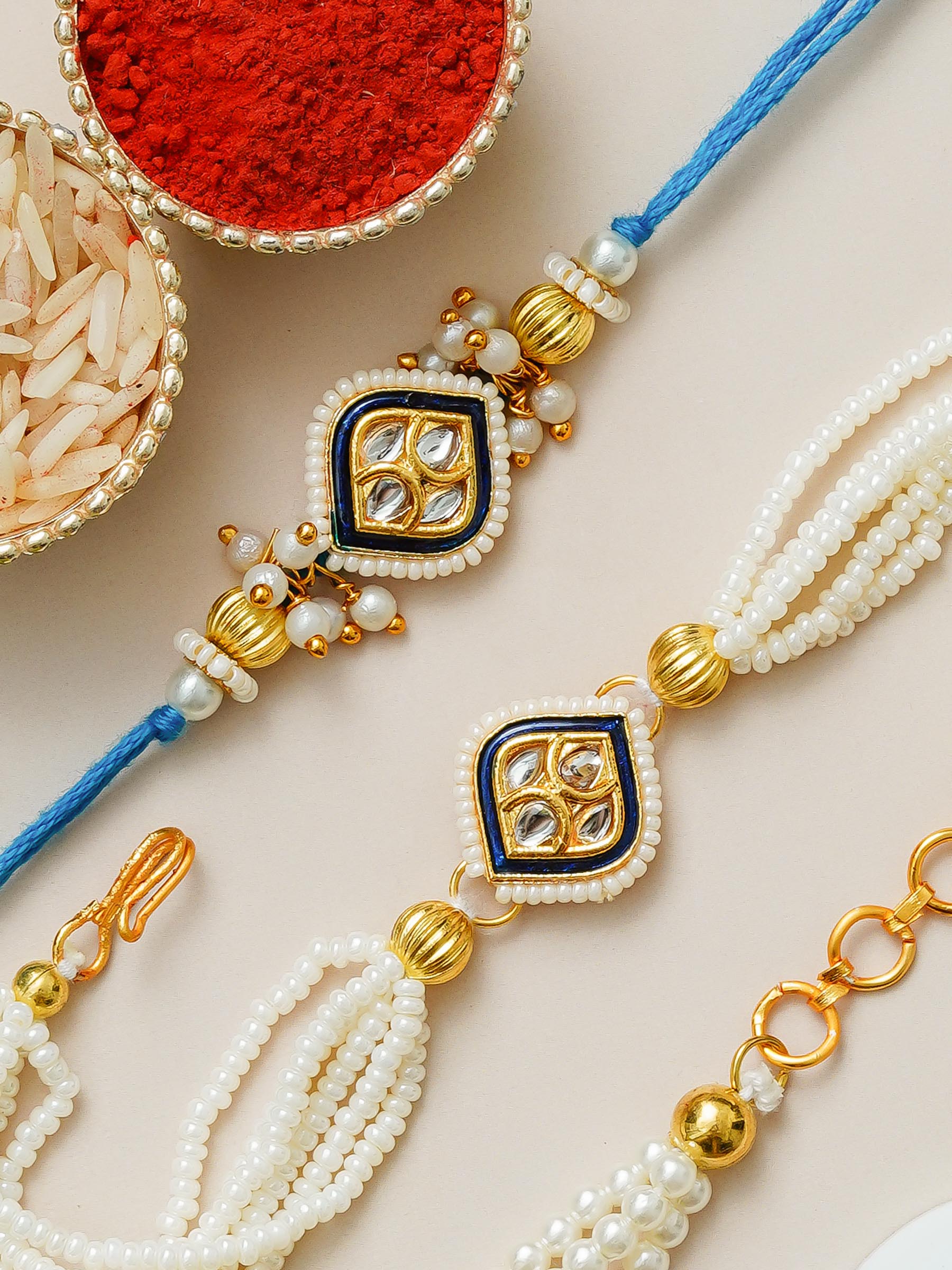 Traditional Rakhi Set with Free Chawal & Kumkum