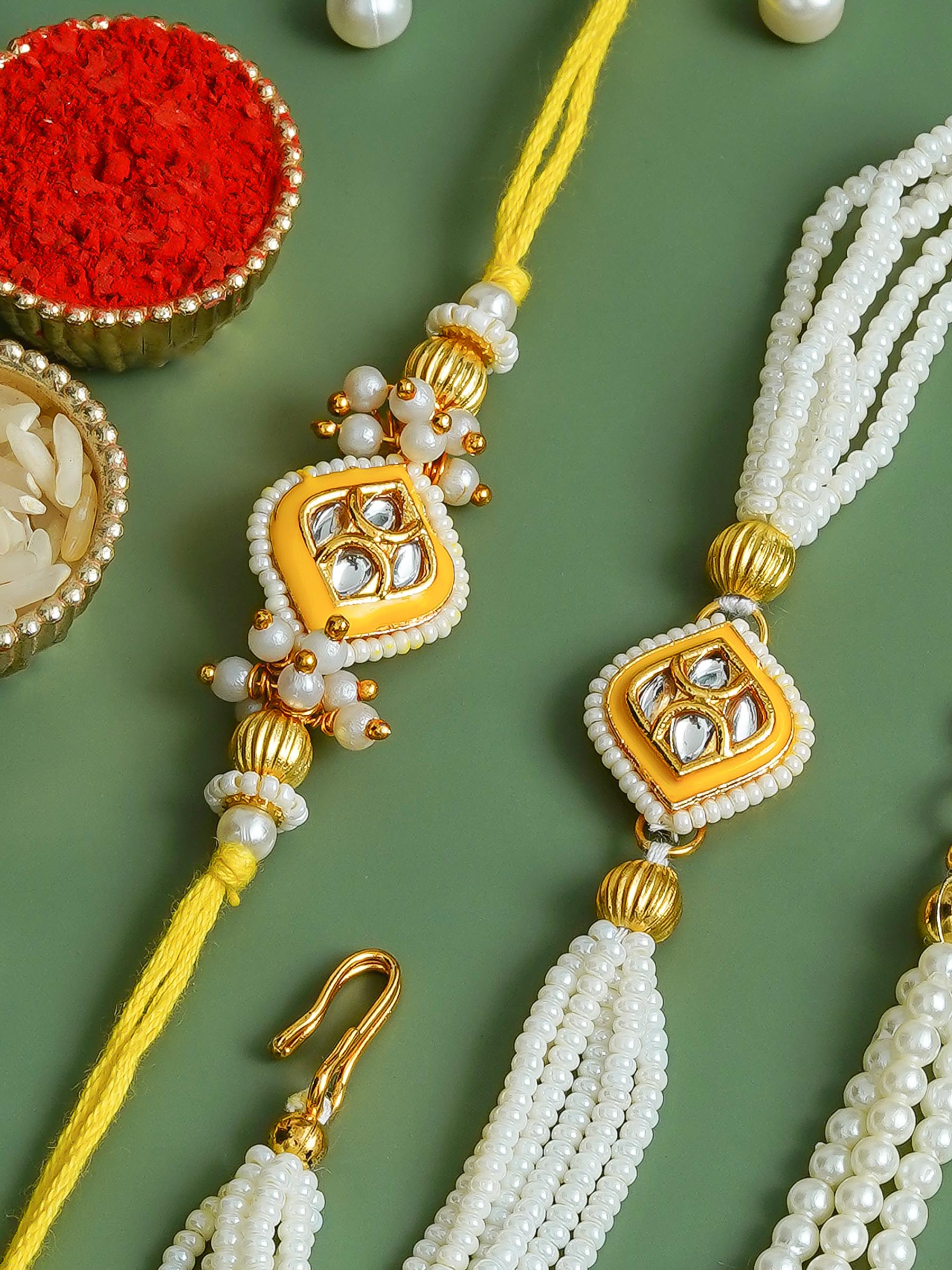 Traditional Rakhi Set with Free Chawal & Kumkum