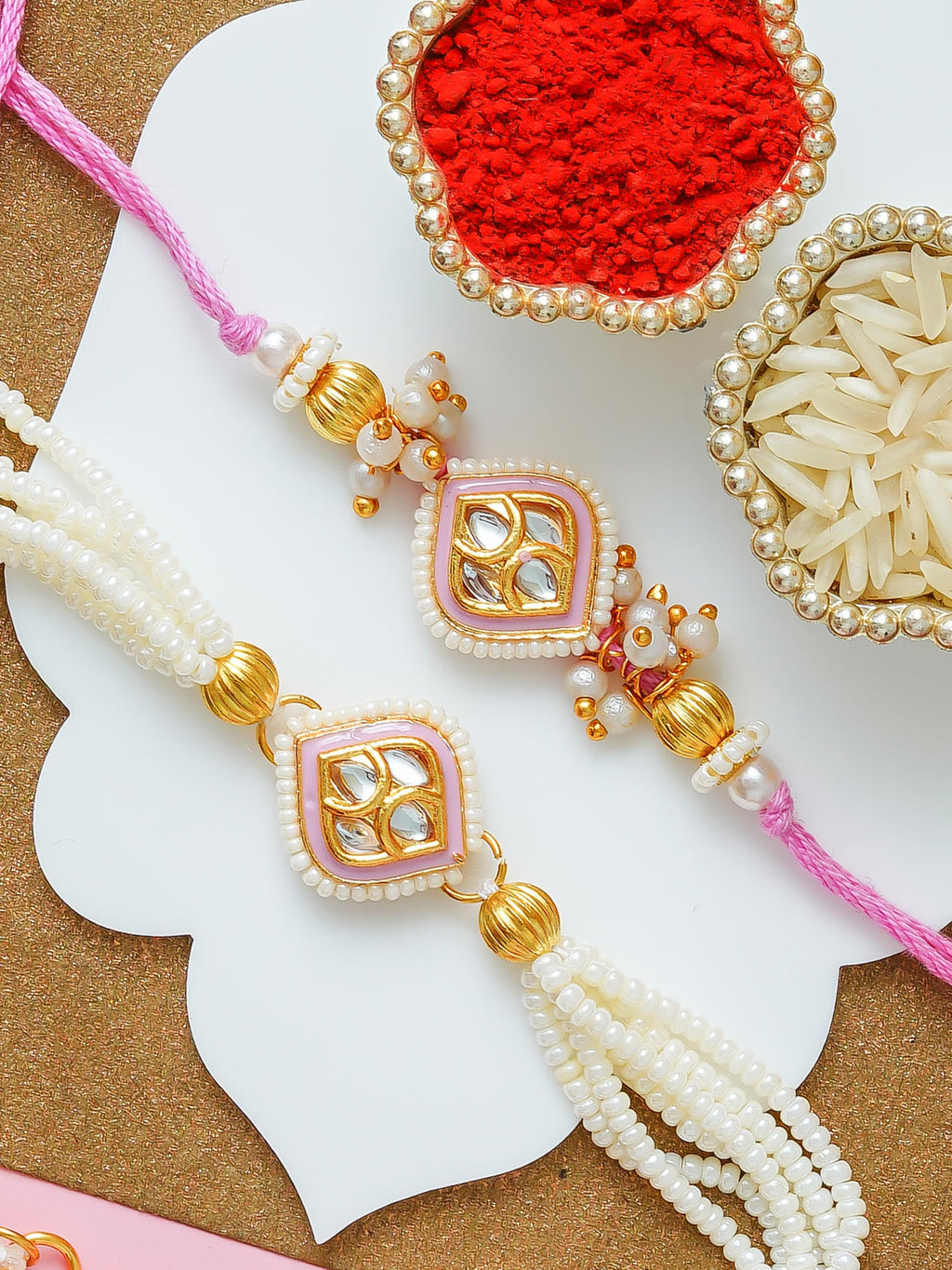 Traditional Rakhi Set with Free Chawal & Kumkum