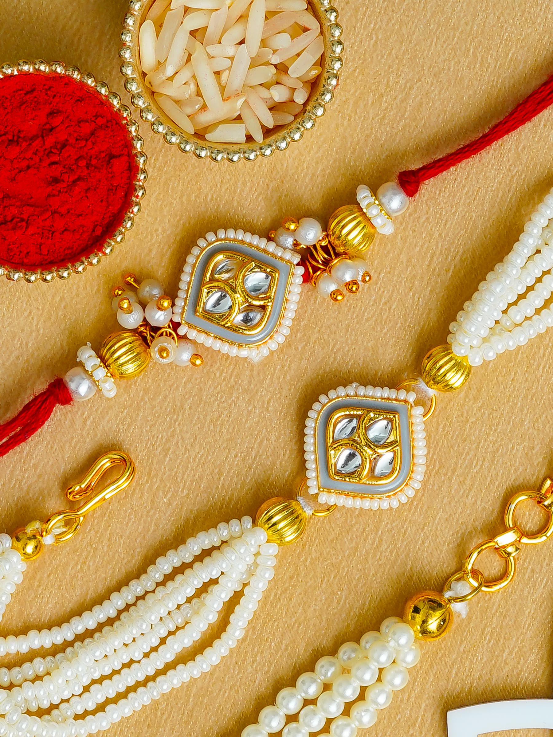 Traditional Rakhi Set with Free Chawal & Kumkum