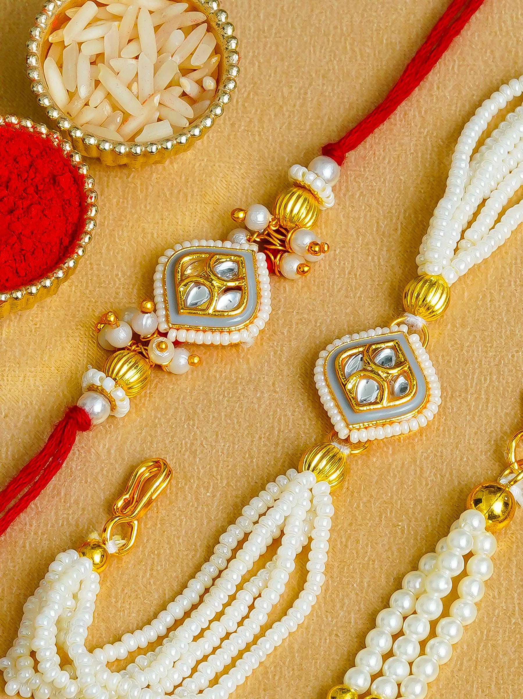 Traditional Rakhi Set with Free Chawal & Kumkum