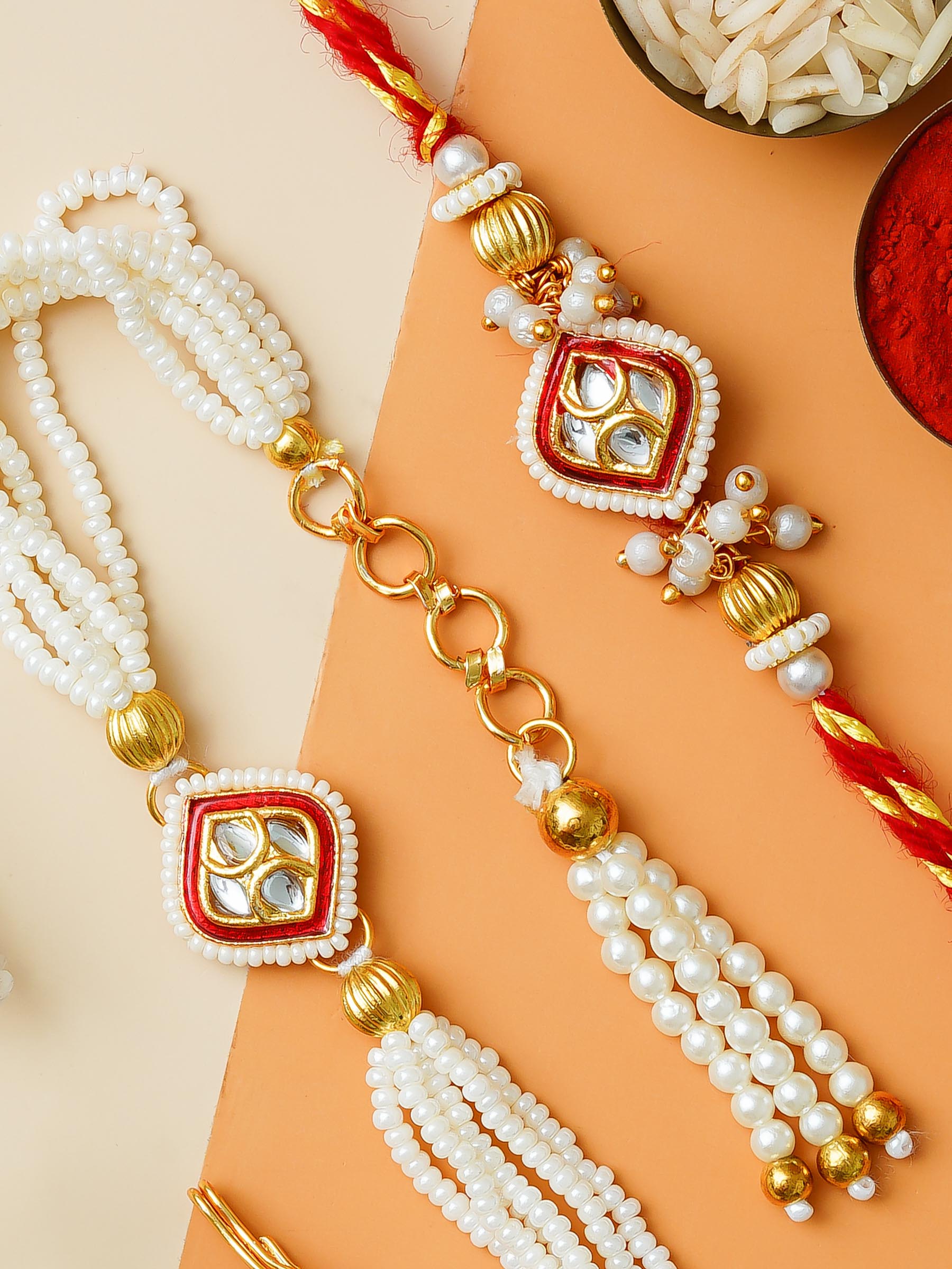 Traditional Rakhi Set with Free Chawal & Kumkum