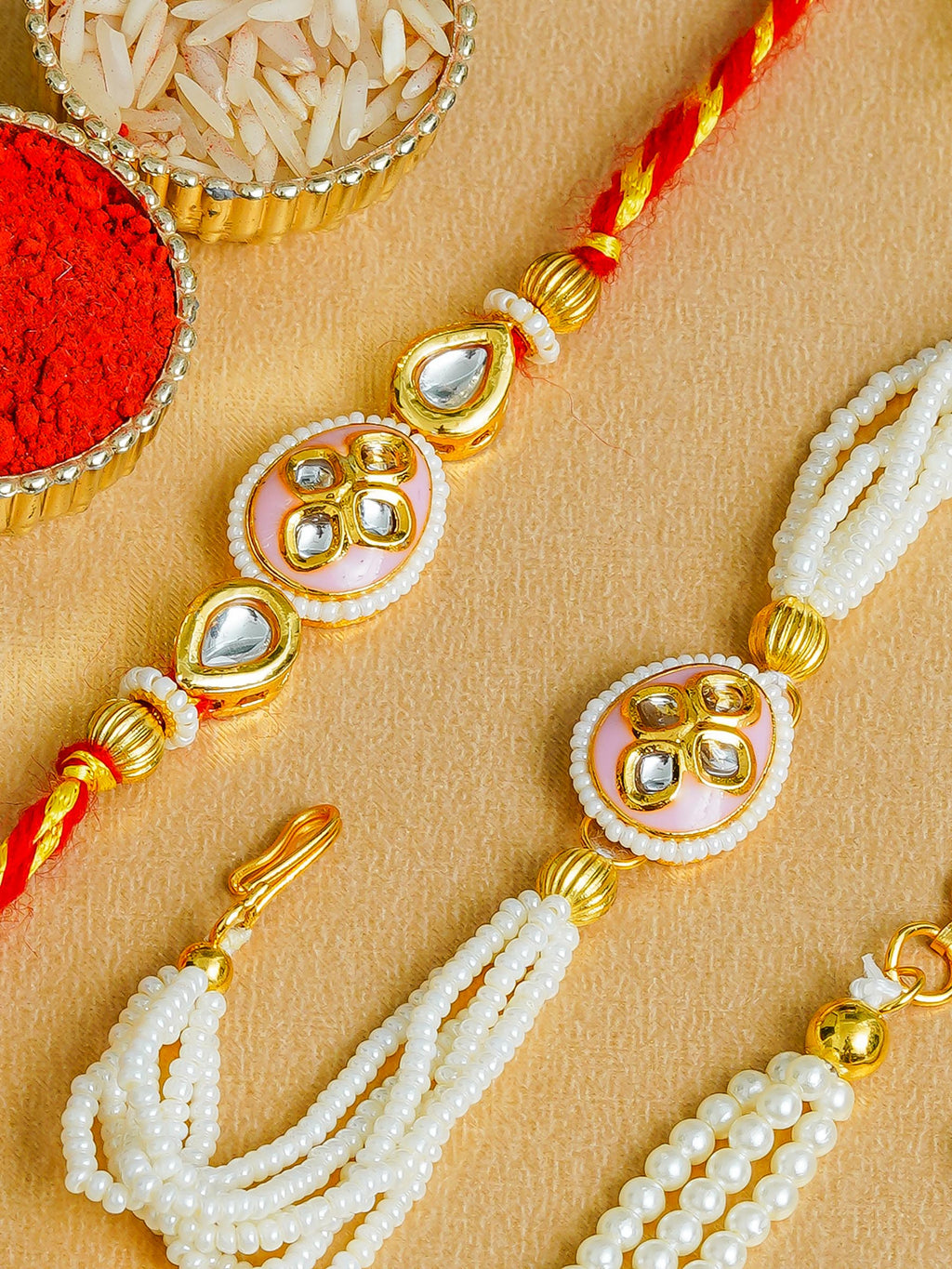 Traditional Rakhi Set with Free Chawal & Kumkum