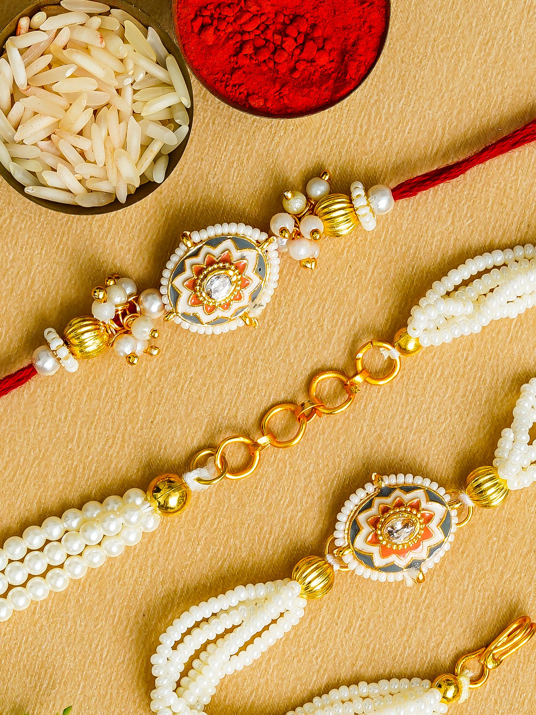 Traditional Rakhi Set with Free Chawal & Kumkum