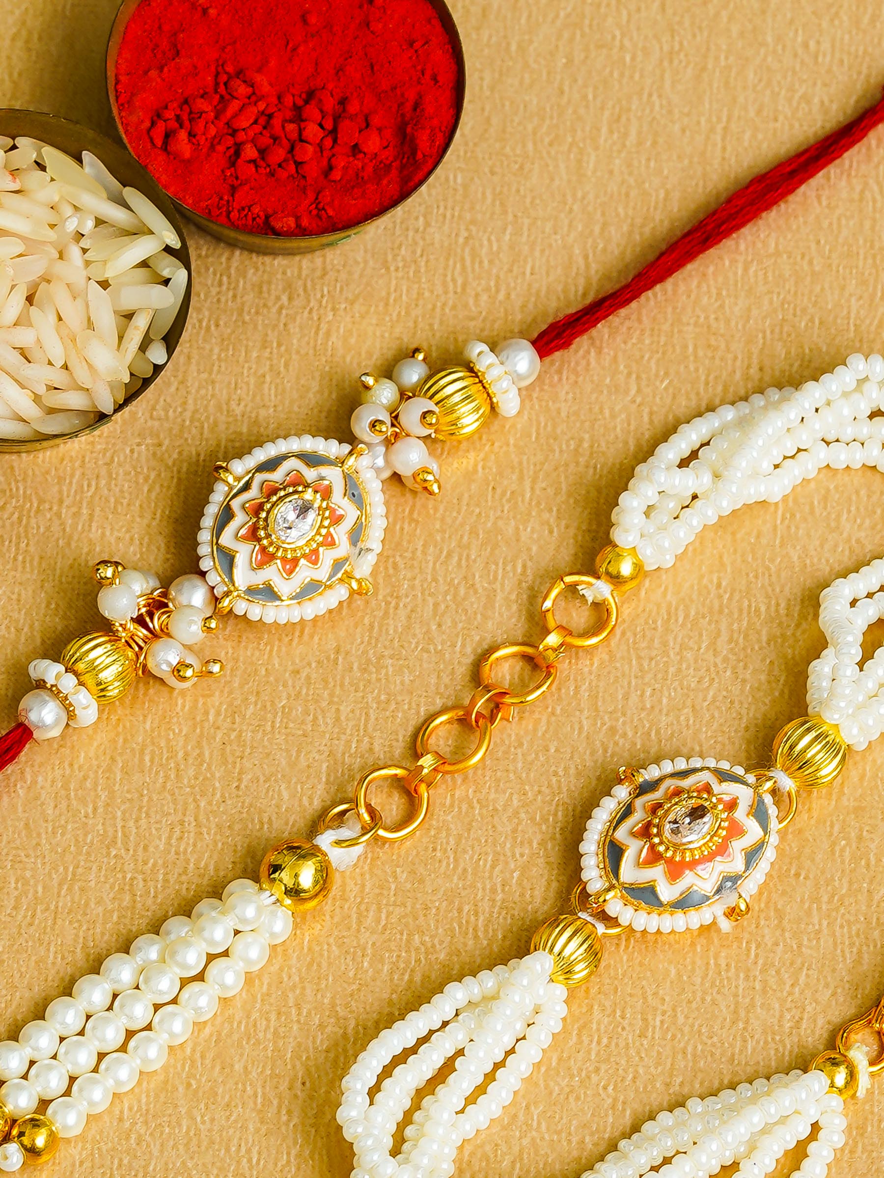 Traditional Rakhi Set with Free Chawal & Kumkum