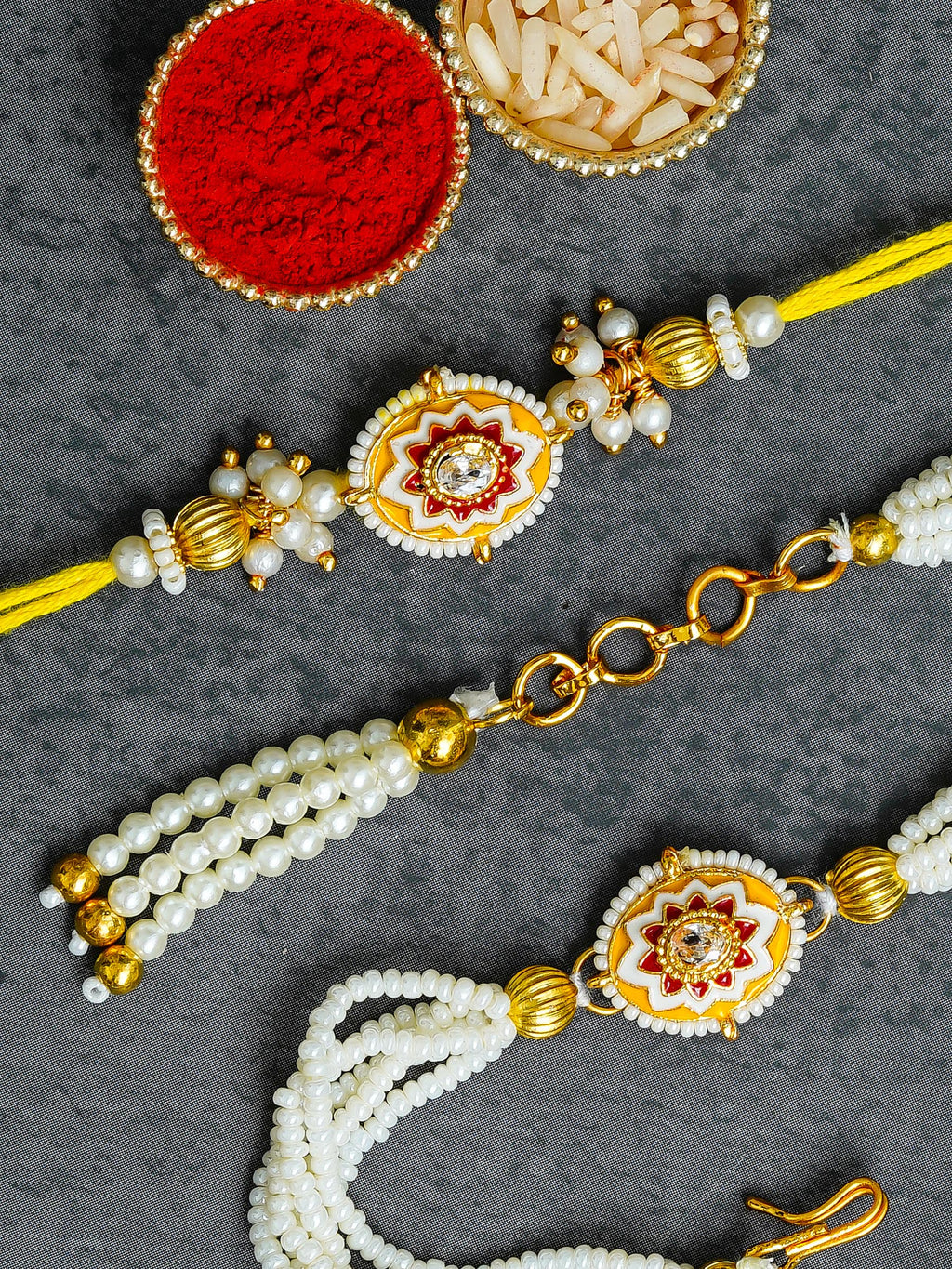 Traditional Rakhi Set with Free Chawal & Kumkum