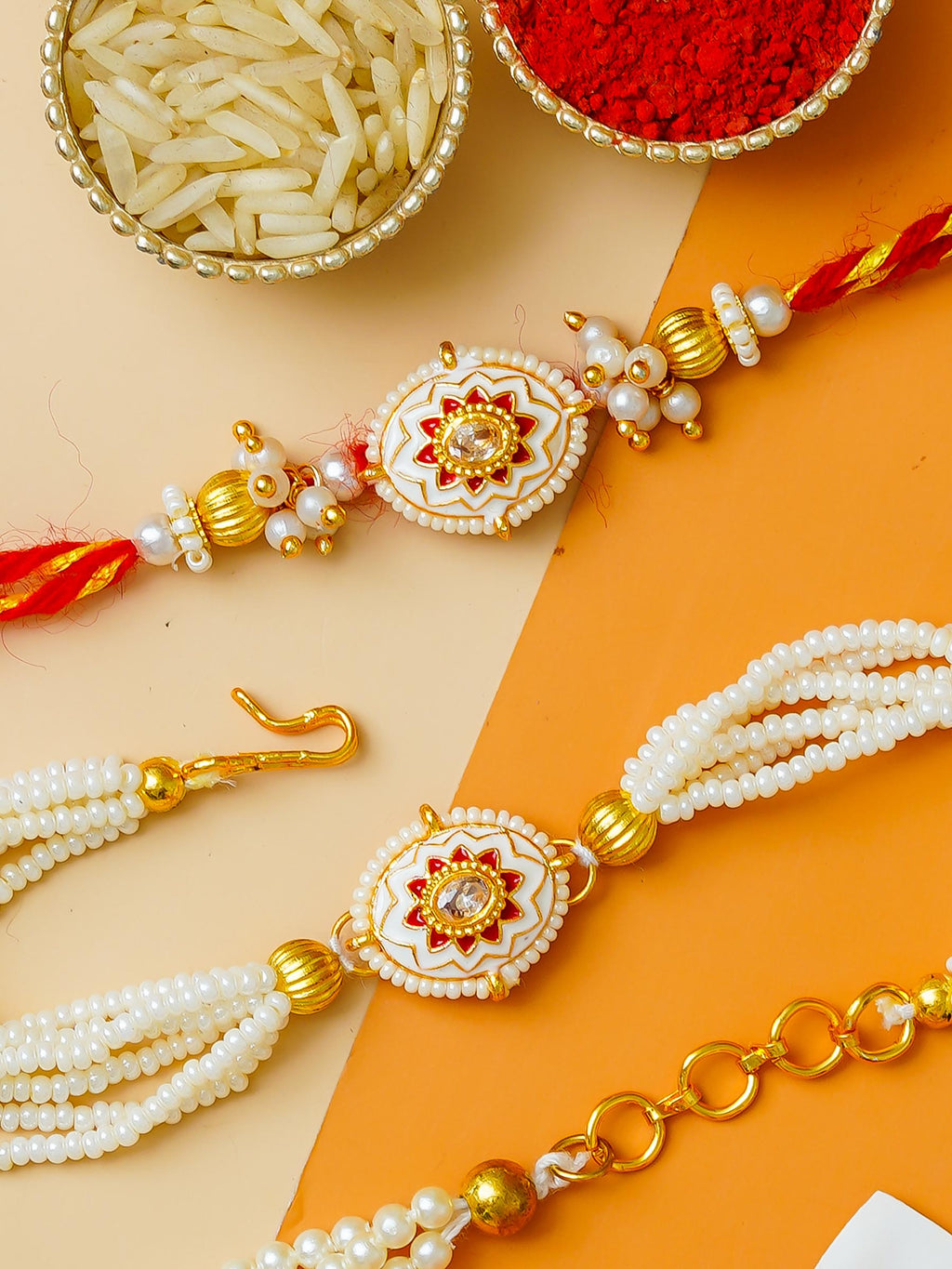 Traditional Rakhi Set with Free Chawal & Kumkum