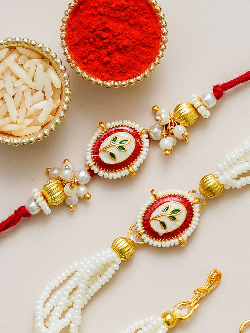 Traditional Rakhi Set with Free Chawal & Kumkum