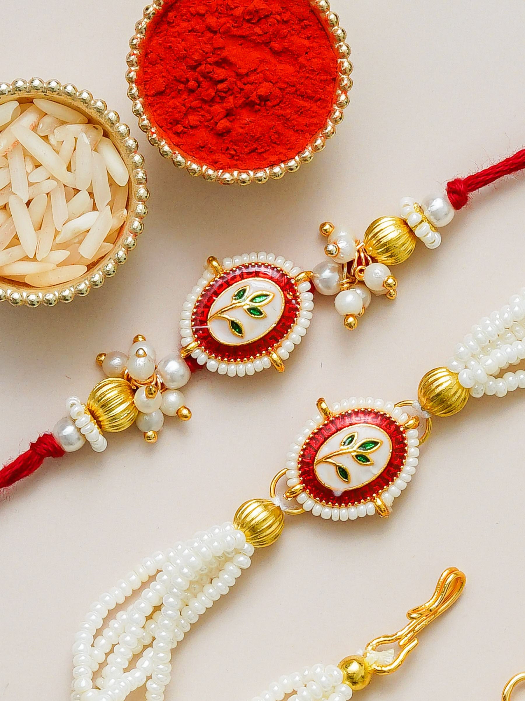 Traditional Rakhi Set with Free Chawal & Kumkum