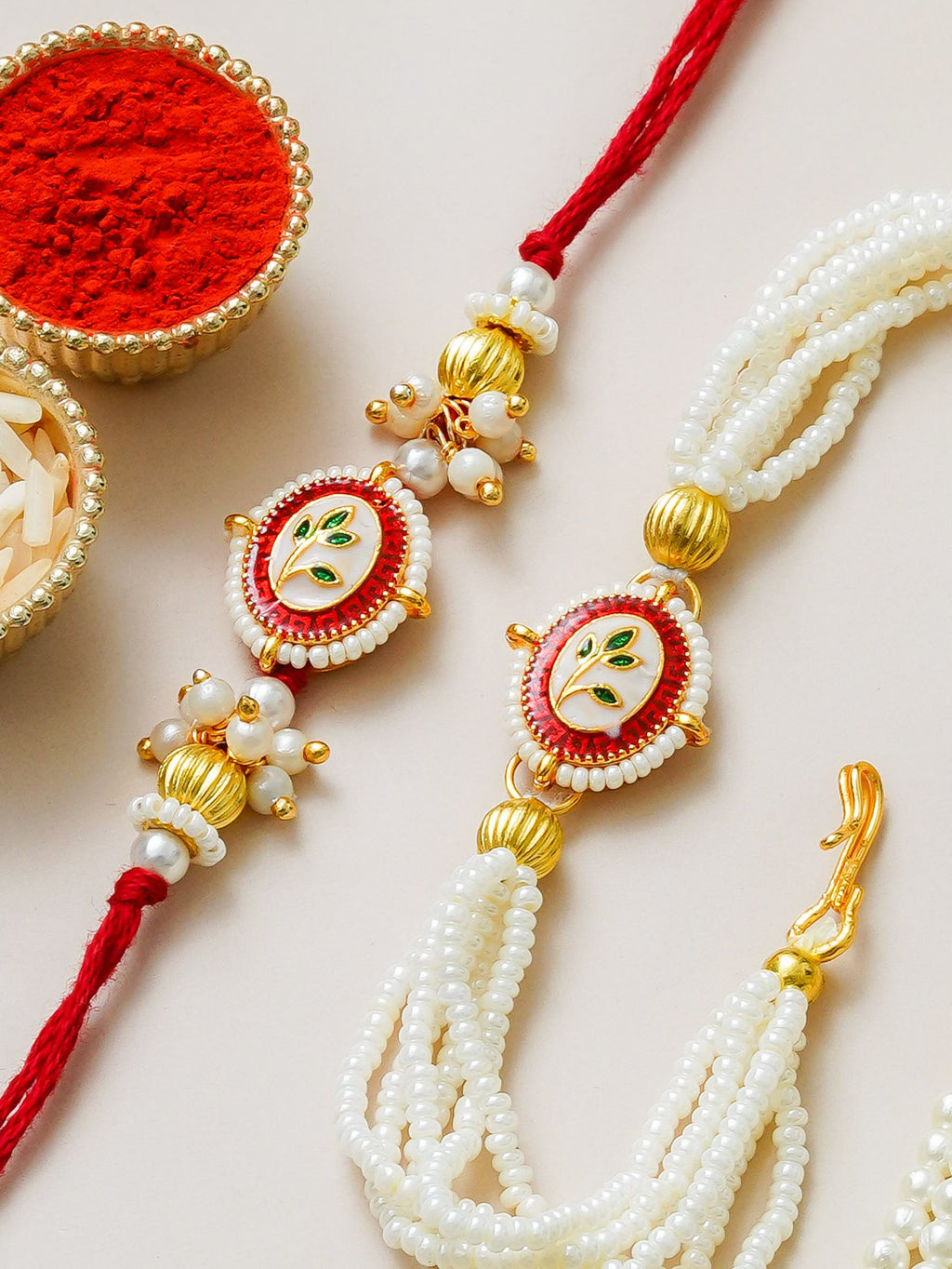Traditional Rakhi Set with Free Chawal & Kumkum