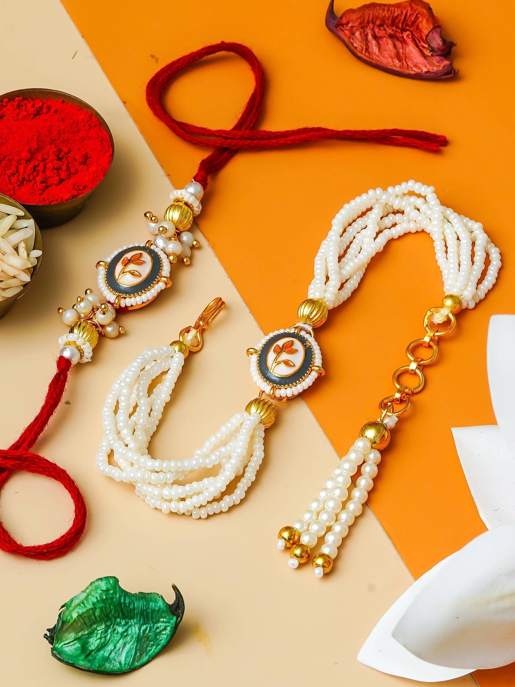Traditional Rakhi Set with Free Chawal & Kumkum