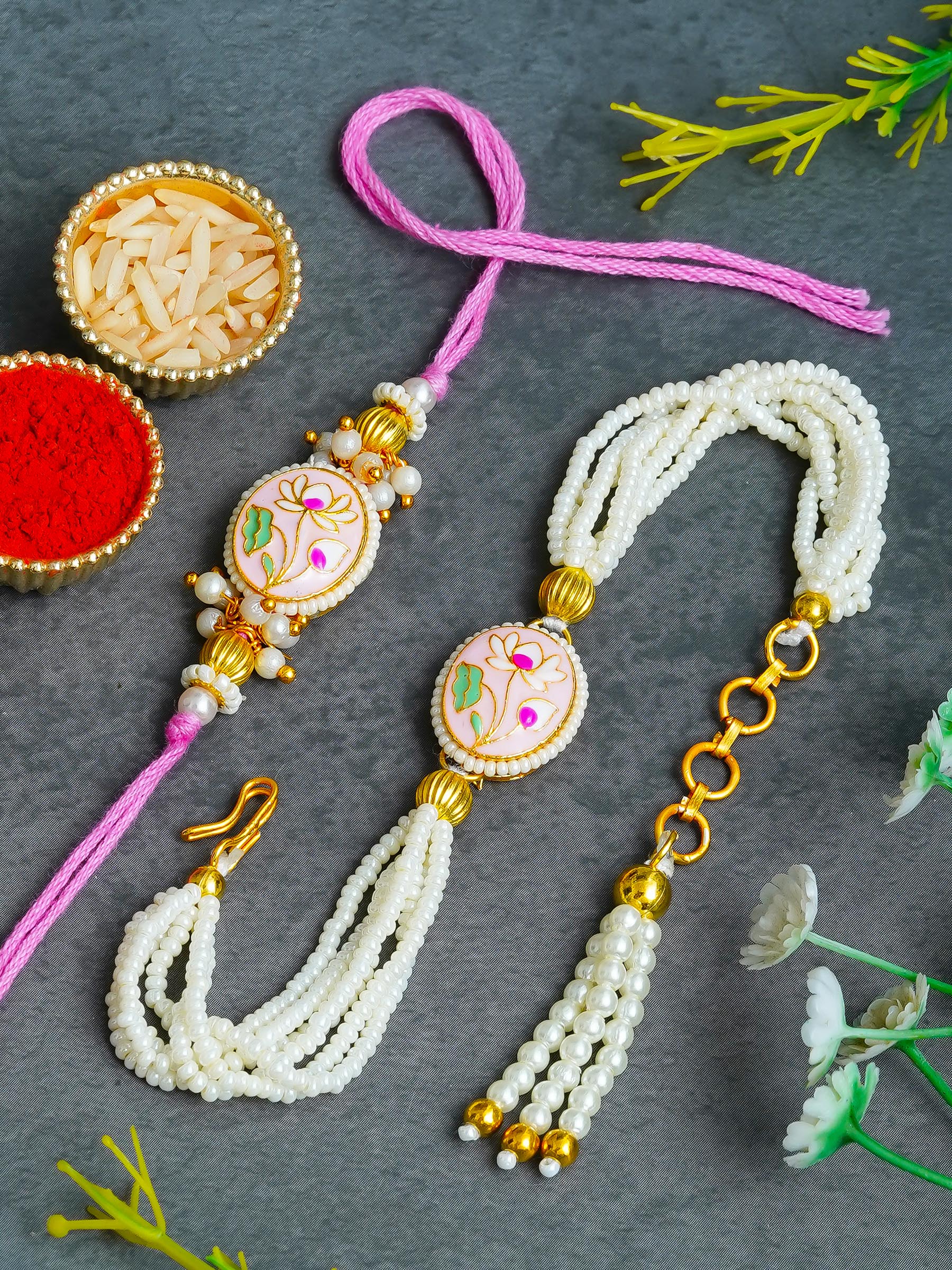 Traditional Rakhi Set with Free Chawal & Kumkum