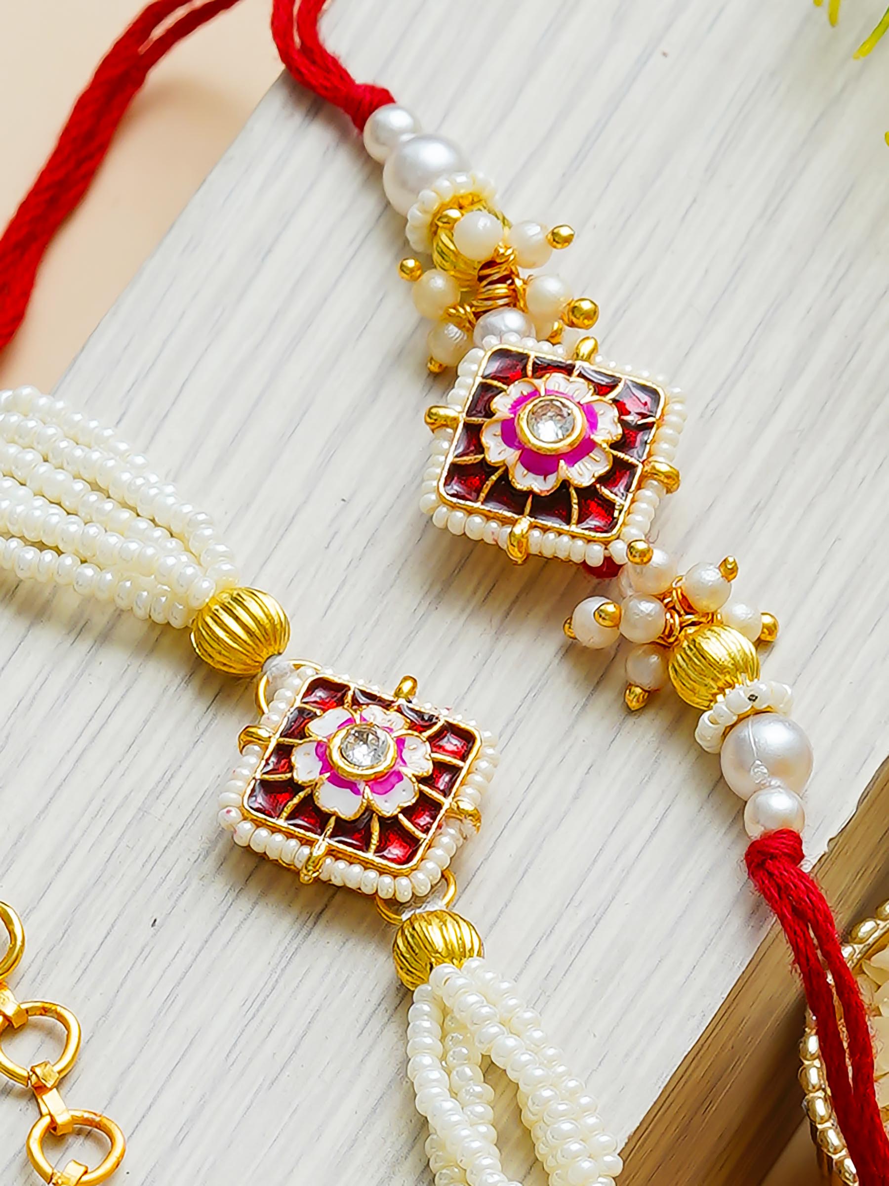Traditional Rakhi Set with Free Chawal & Kumkum