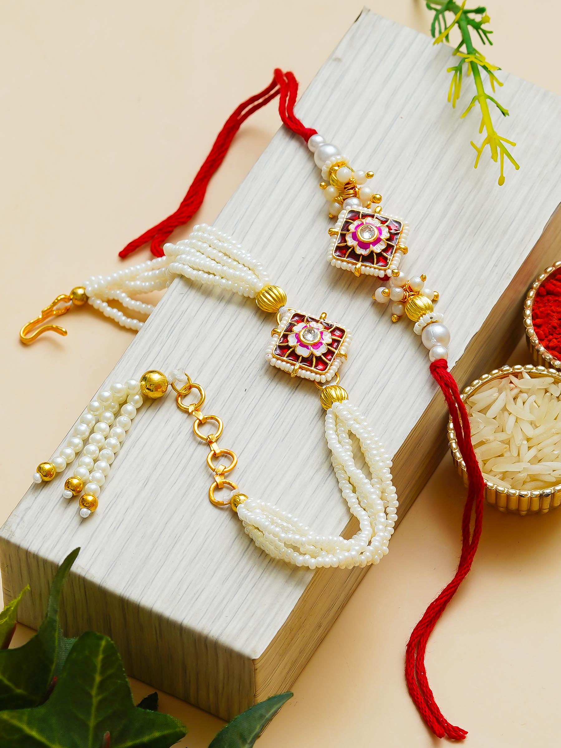 Traditional Rakhi Set with Free Chawal & Kumkum
