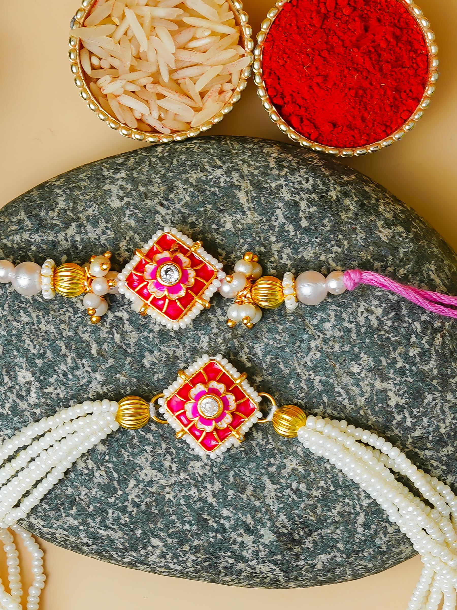 Traditional Rakhi Set with Free Chawal & Kumkum