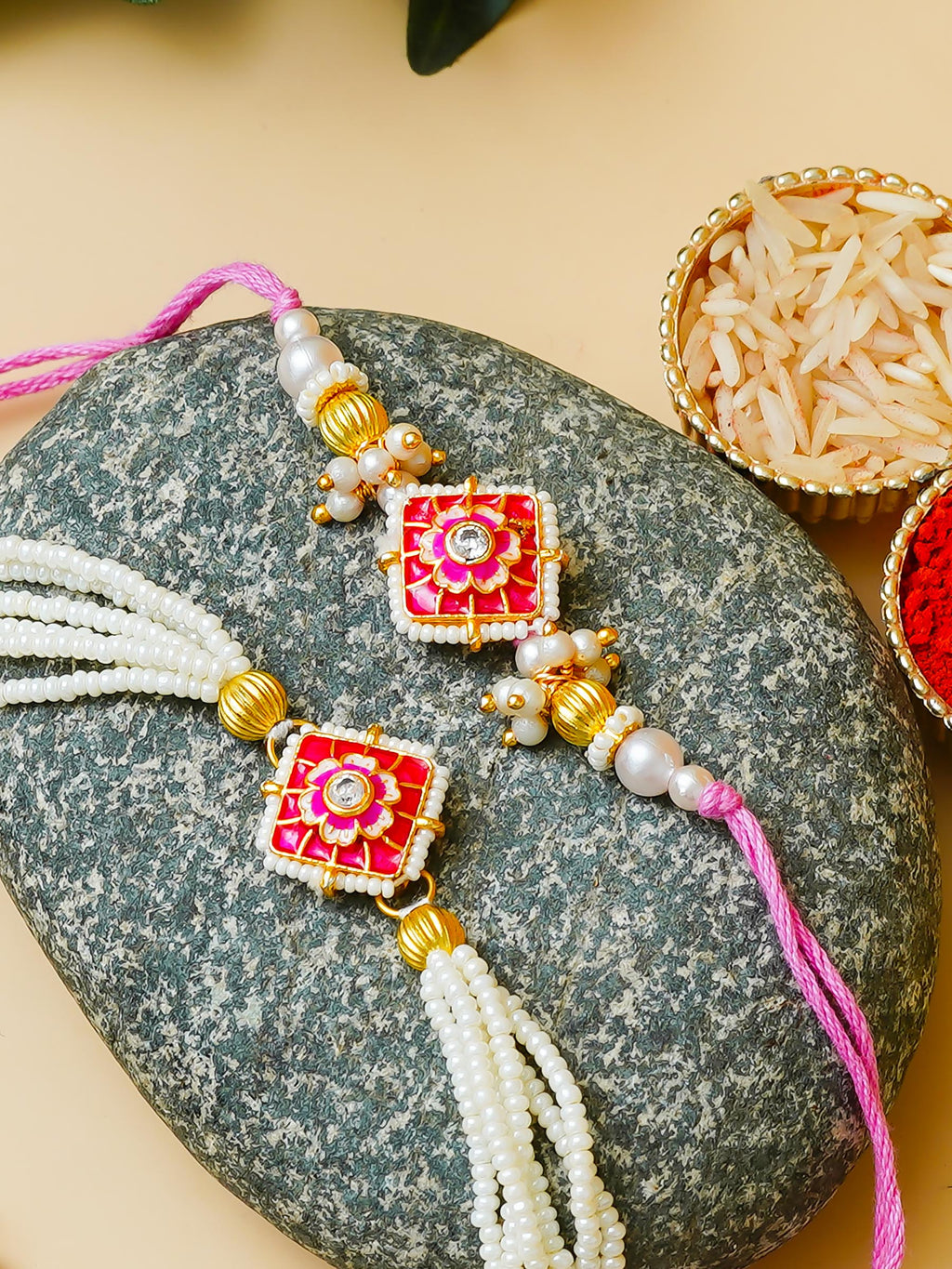 Traditional Rakhi Set with Free Chawal & Kumkum