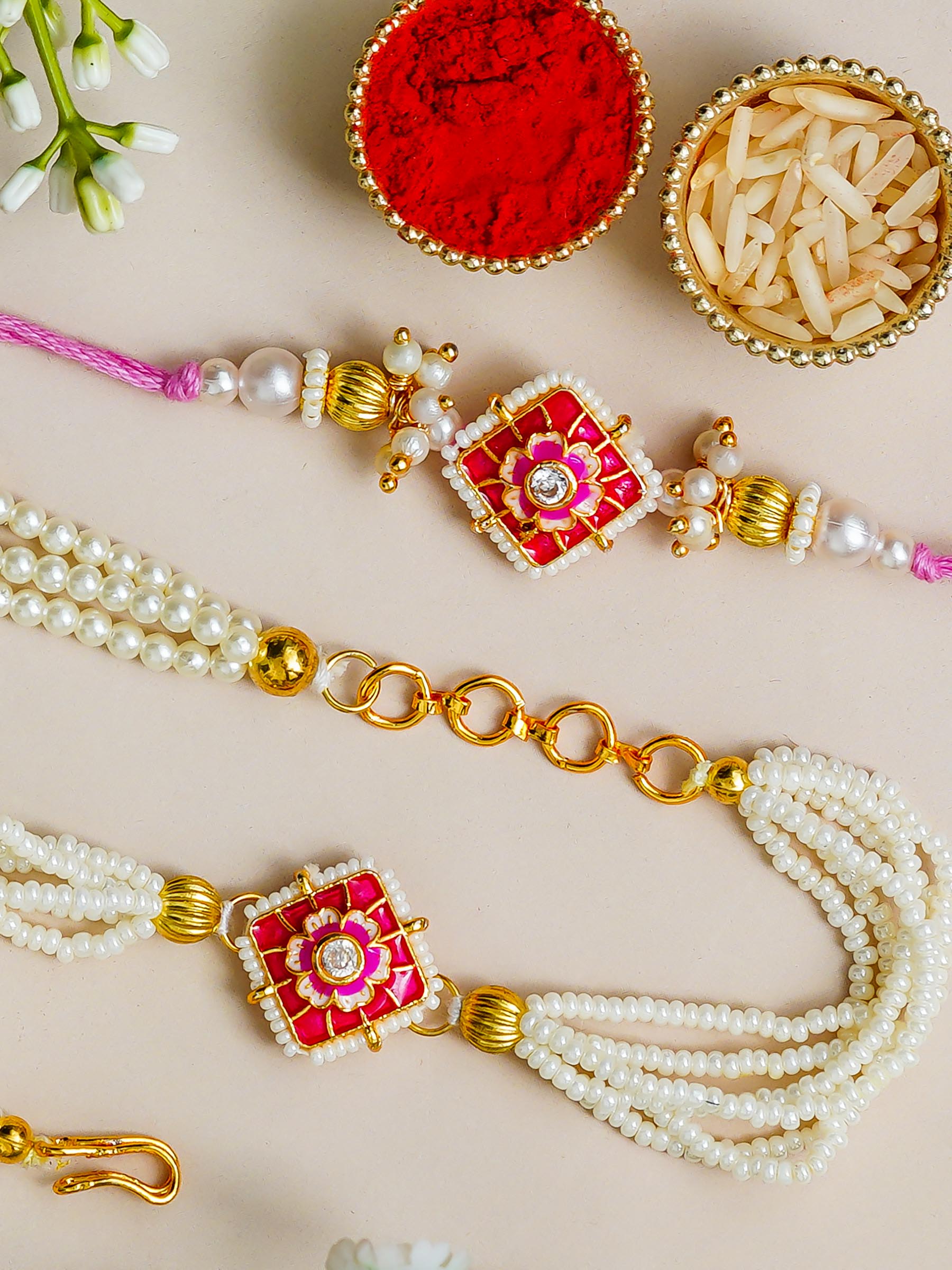 Traditional Rakhi Set with Free Chawal & Kumkum